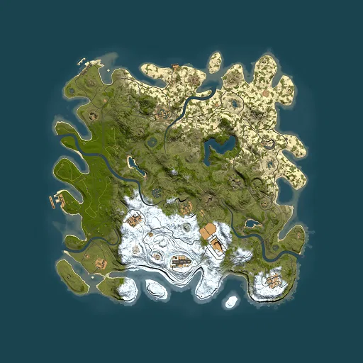 Rust map seed 0, 4500x4500m top-down preview
