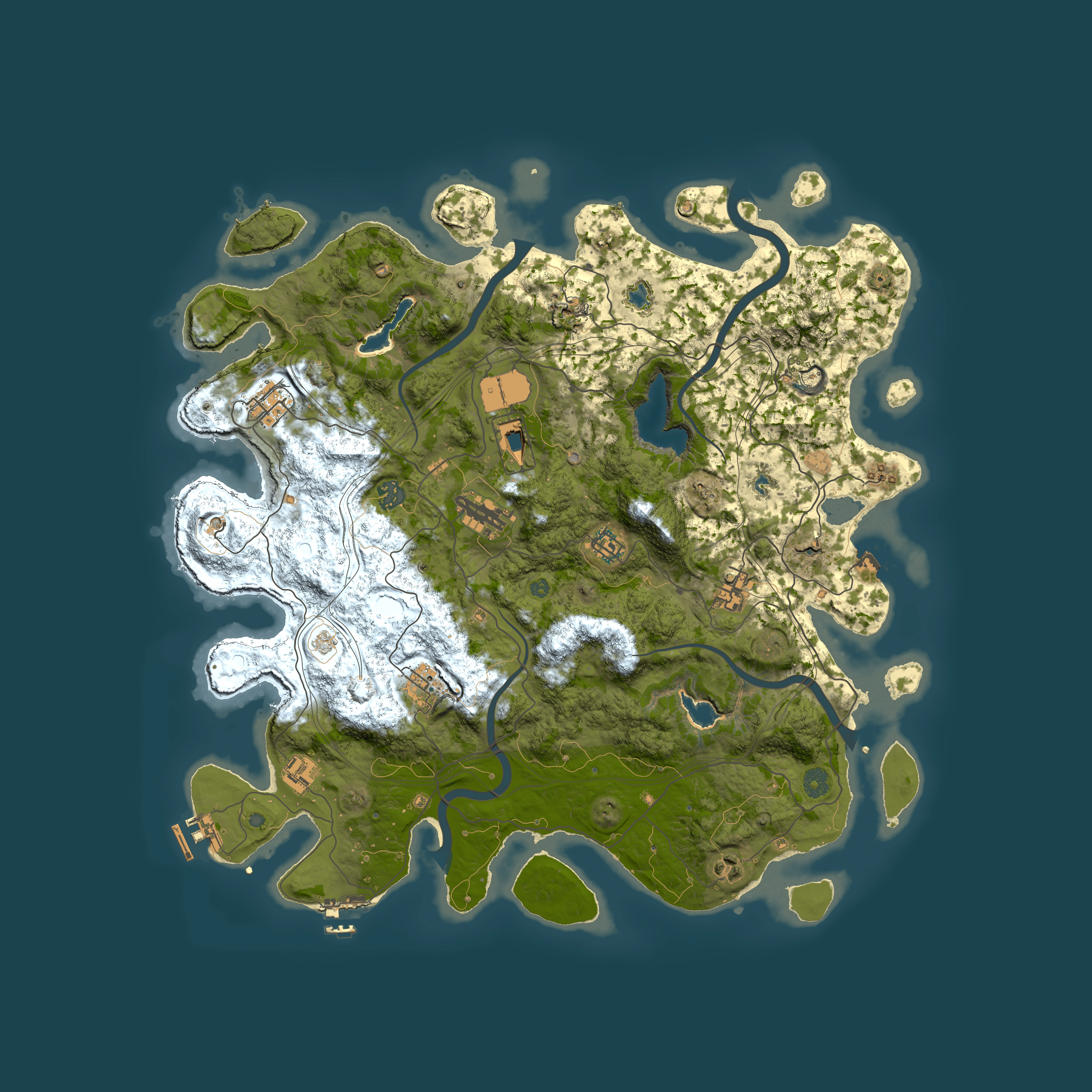 Full top-down render of Rust map seed 352657704, 4500x4500m