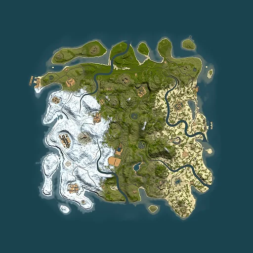 Rust map seed 0, 4250x4250m top-down preview