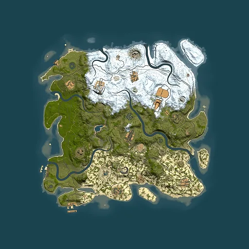 Rust map seed 0, 4250x4250m top-down preview