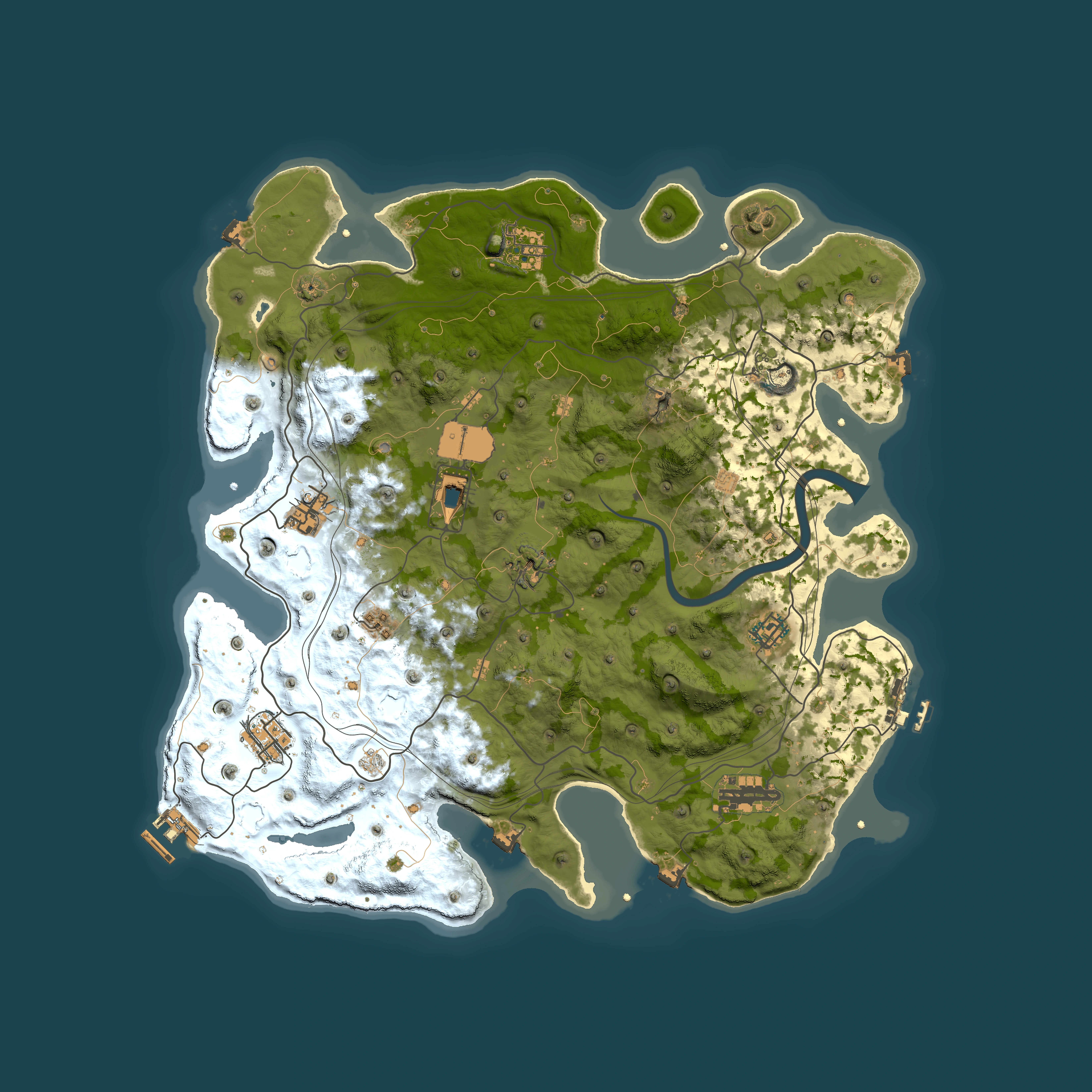 Full top-down render of Rust map seed 1337, 4101x4101m