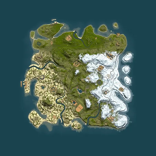 Rust map seed 0, 4250x4250m top-down preview