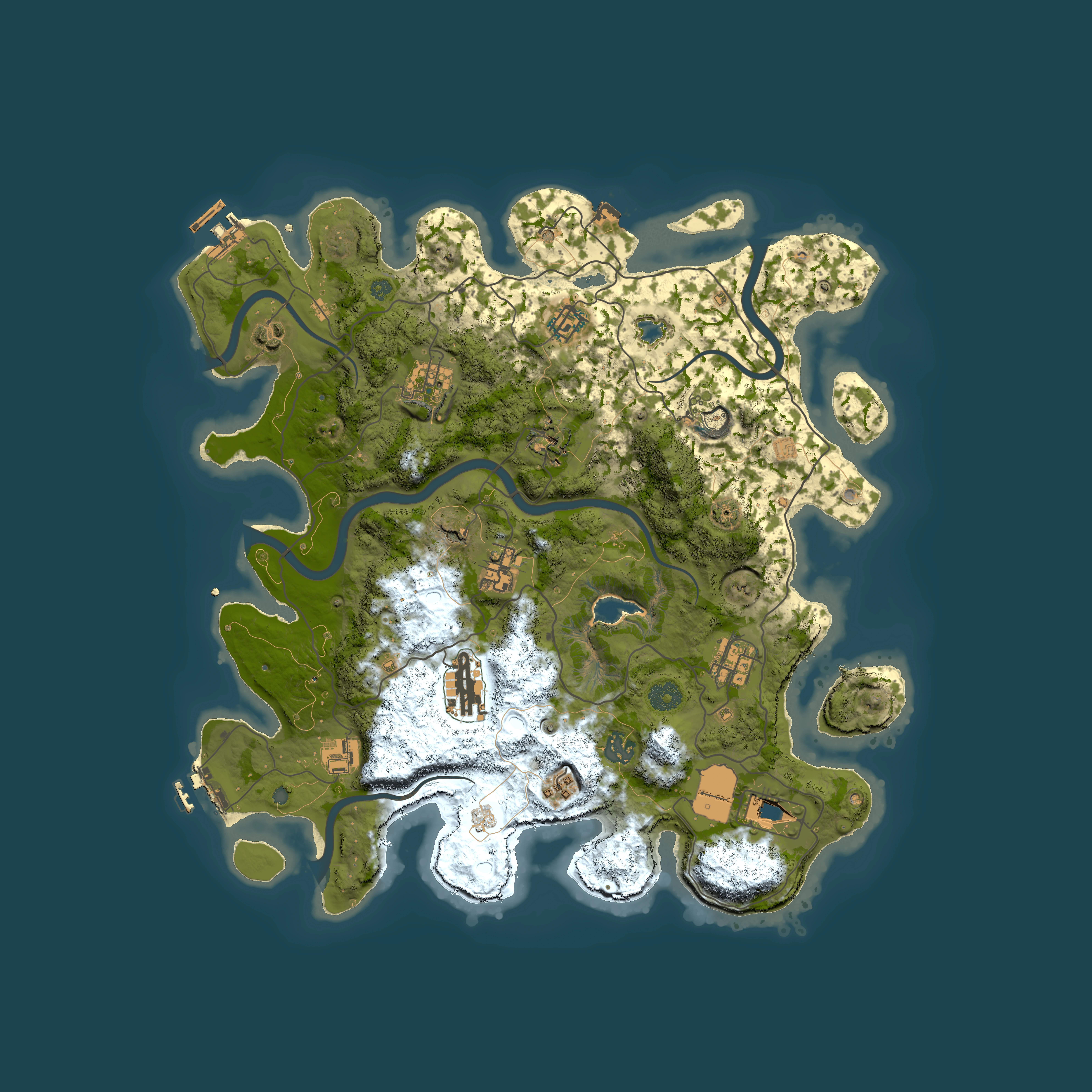 Full top-down render of Rust map seed 2089729120, 4000x4000m