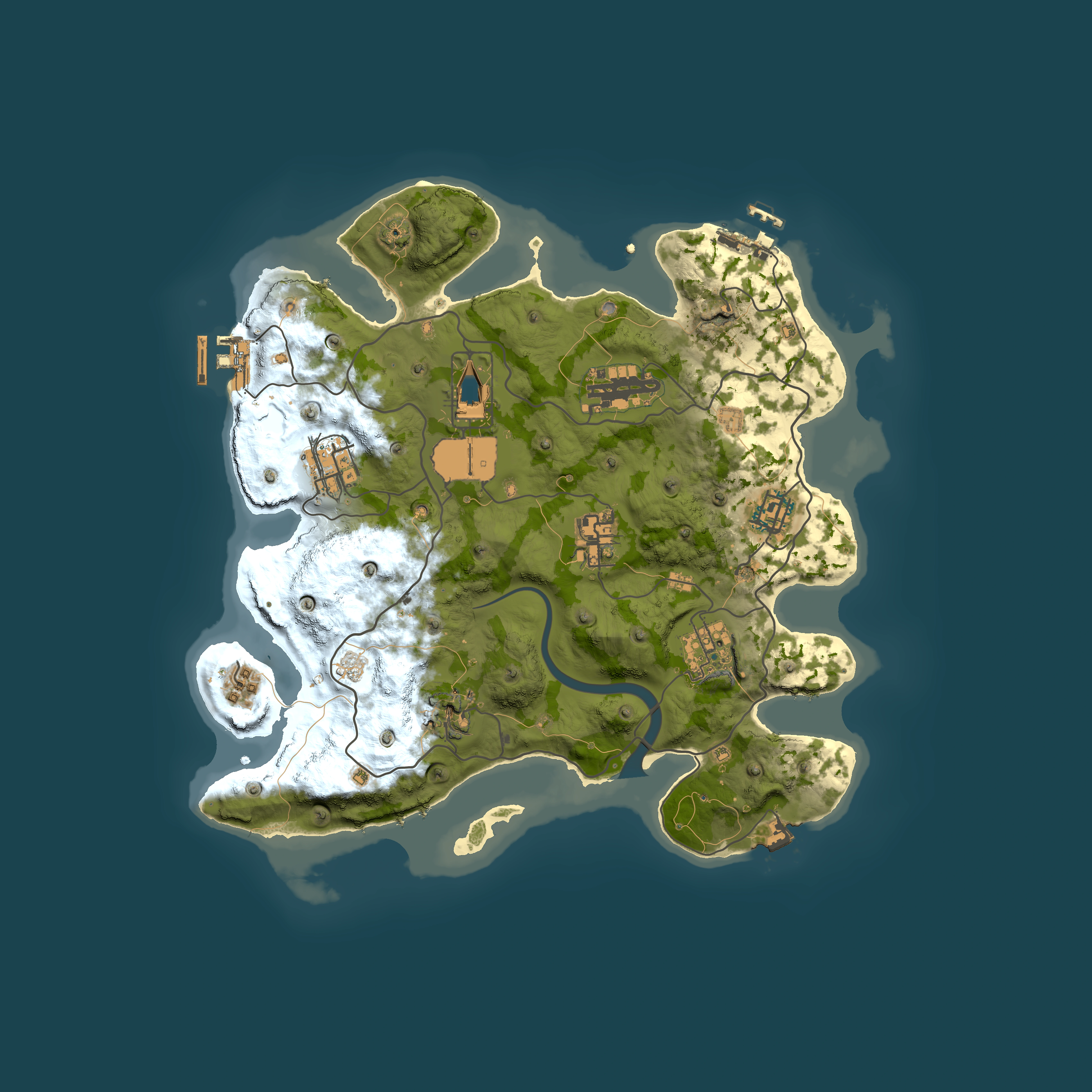 Full top-down render of Rust map seed 1337, 3351x3351m
