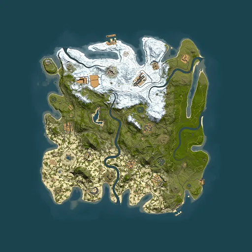 Rust map seed 0, 4250x4250m top-down preview