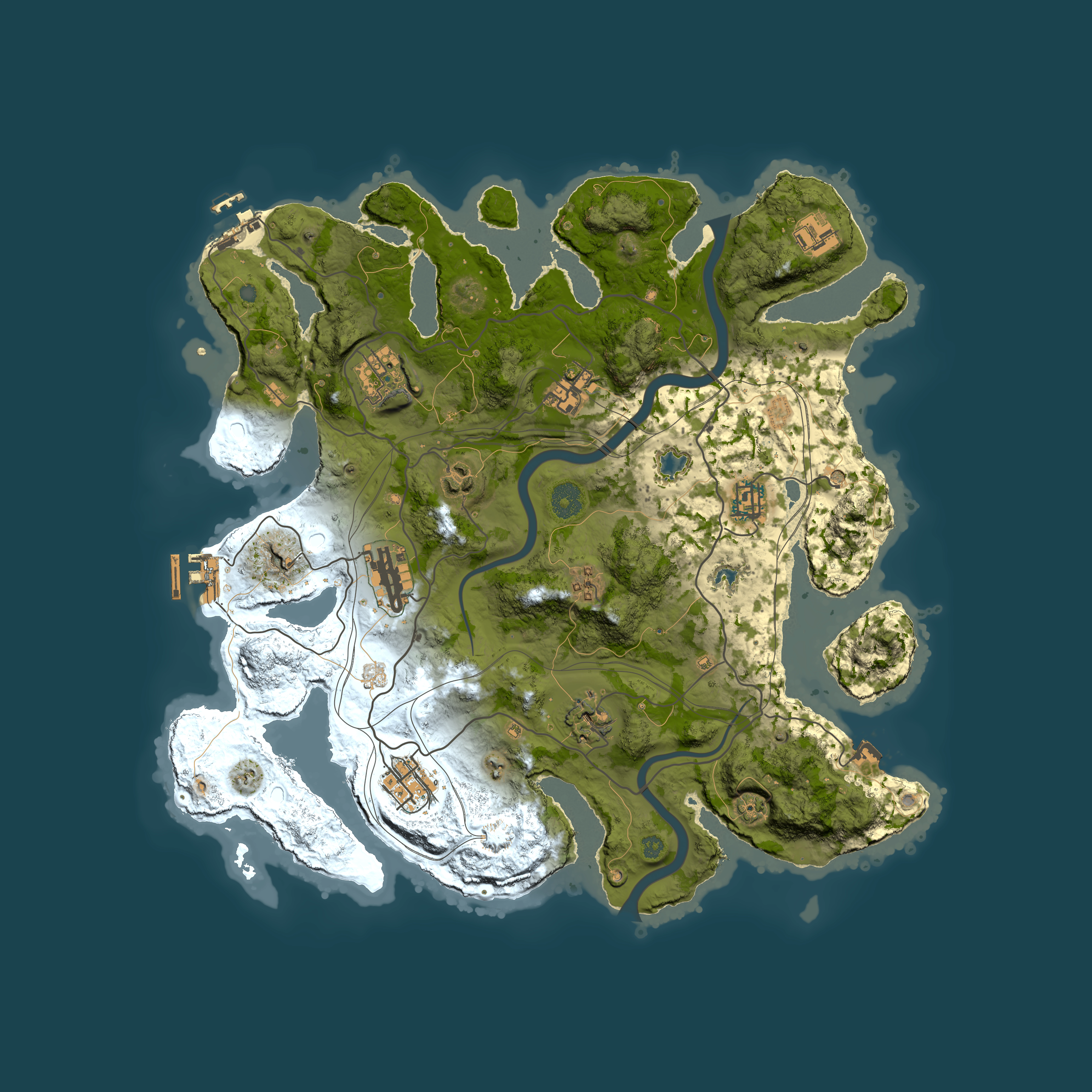 Full top-down render of Rust map seed 1112730070, 3750x3750m