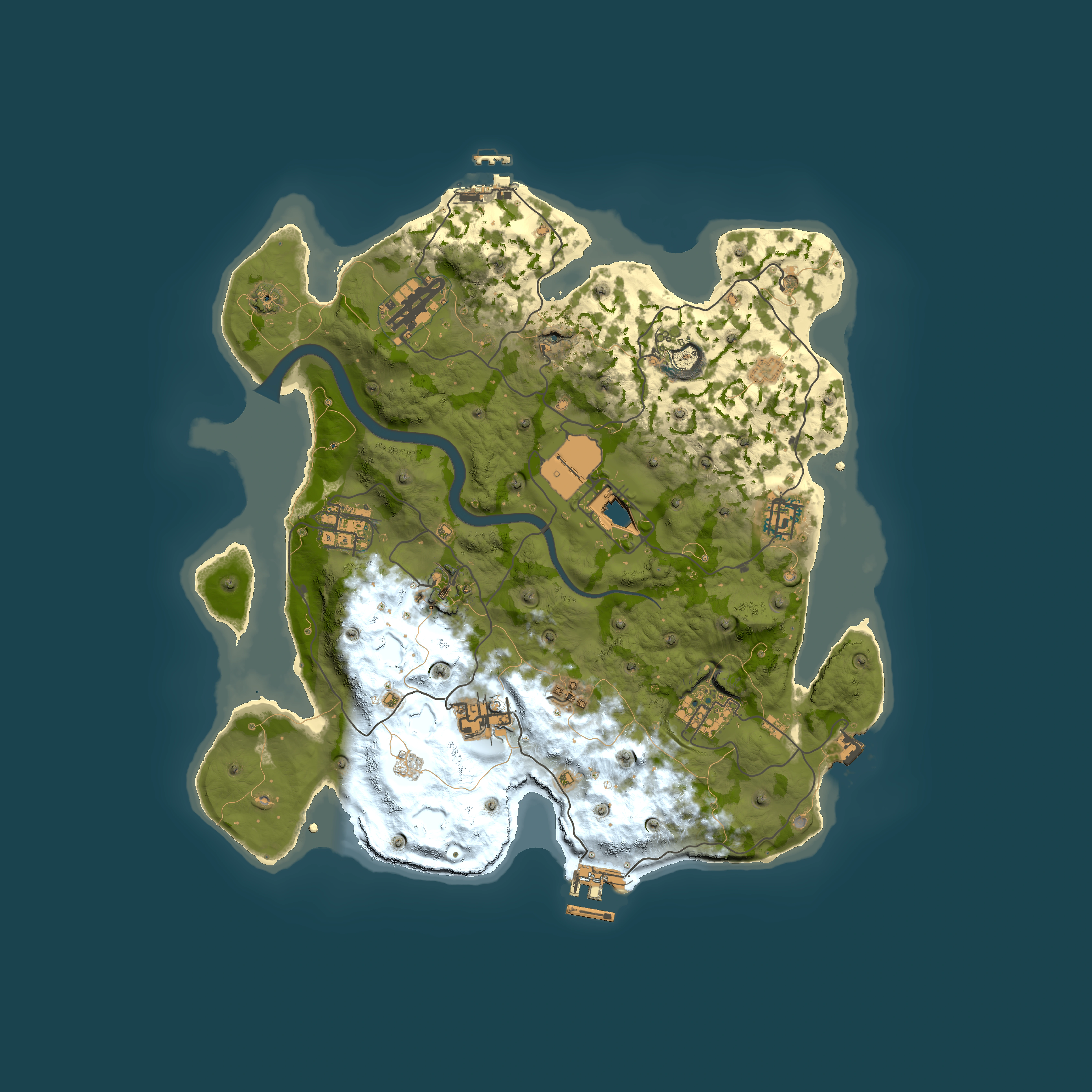 Full top-down render of Rust map seed 1337, 3451x3451m