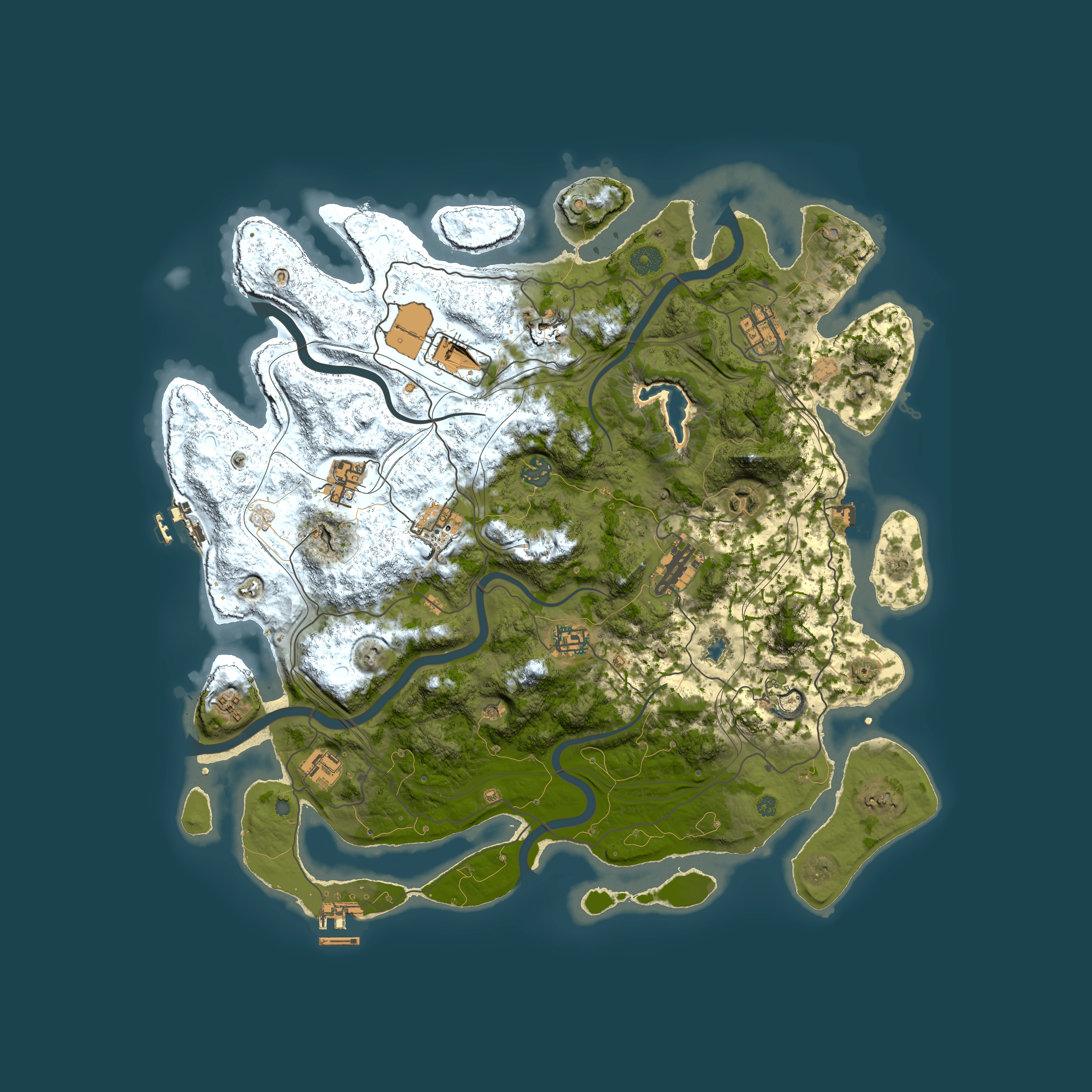 Full top-down render of Rust map seed 0, 4250x4250m
