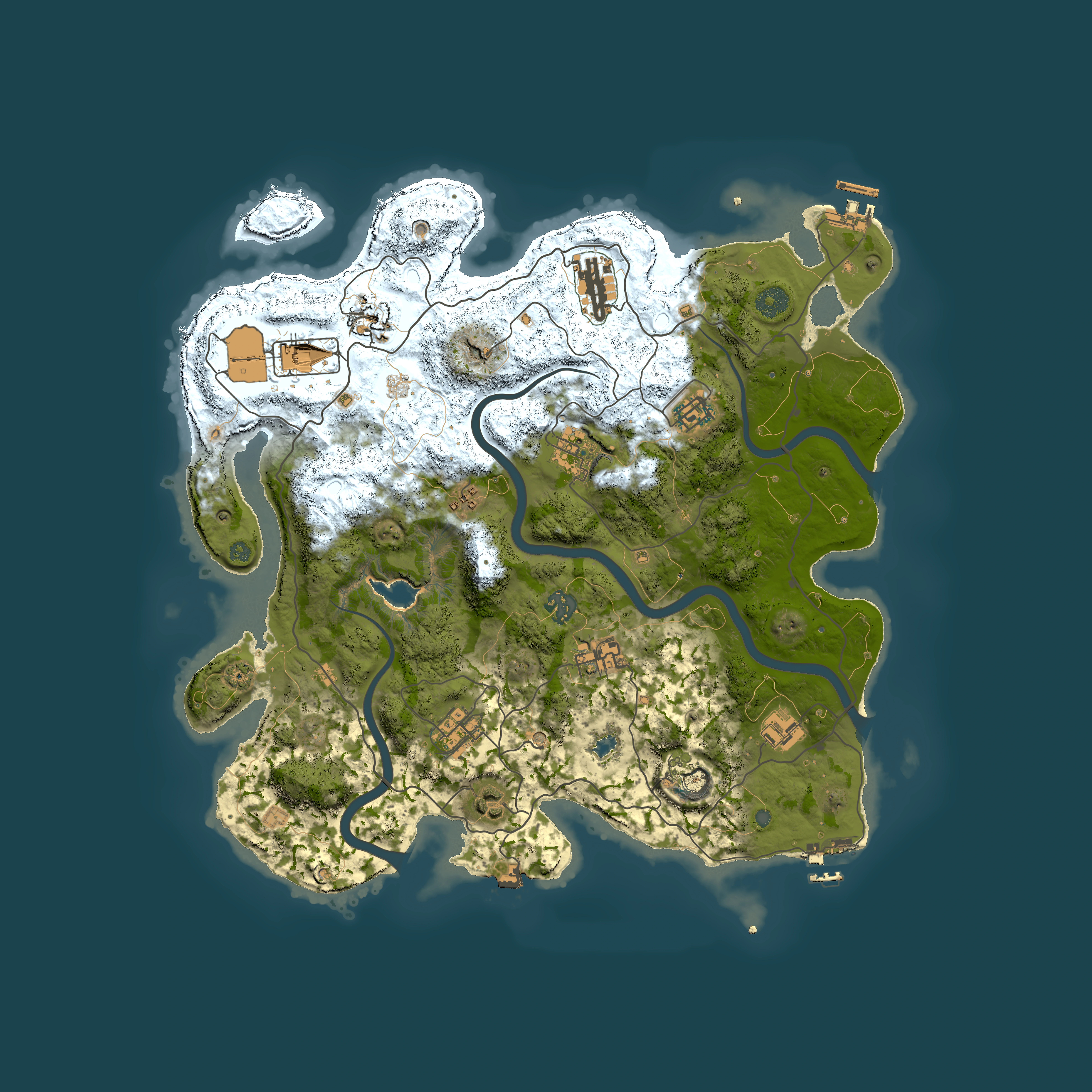 Full top-down render of Rust map seed 659456260, 4000x4000m