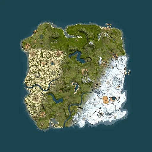 Rust map seed 1013386991, 4000x4000m top-down preview