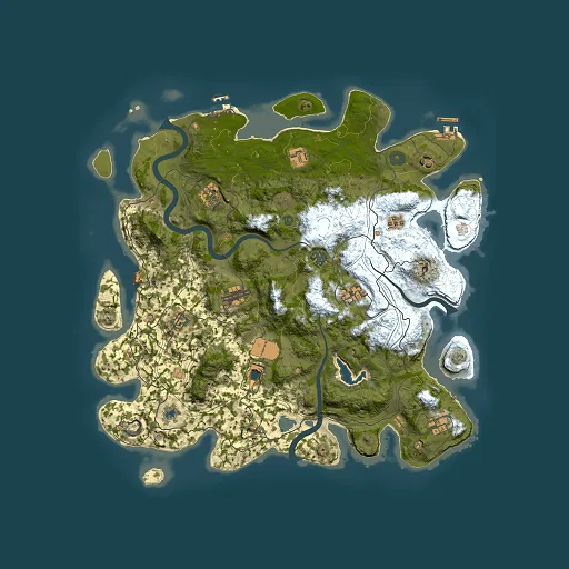 Rust map seed 0, 4250x4250m top-down preview