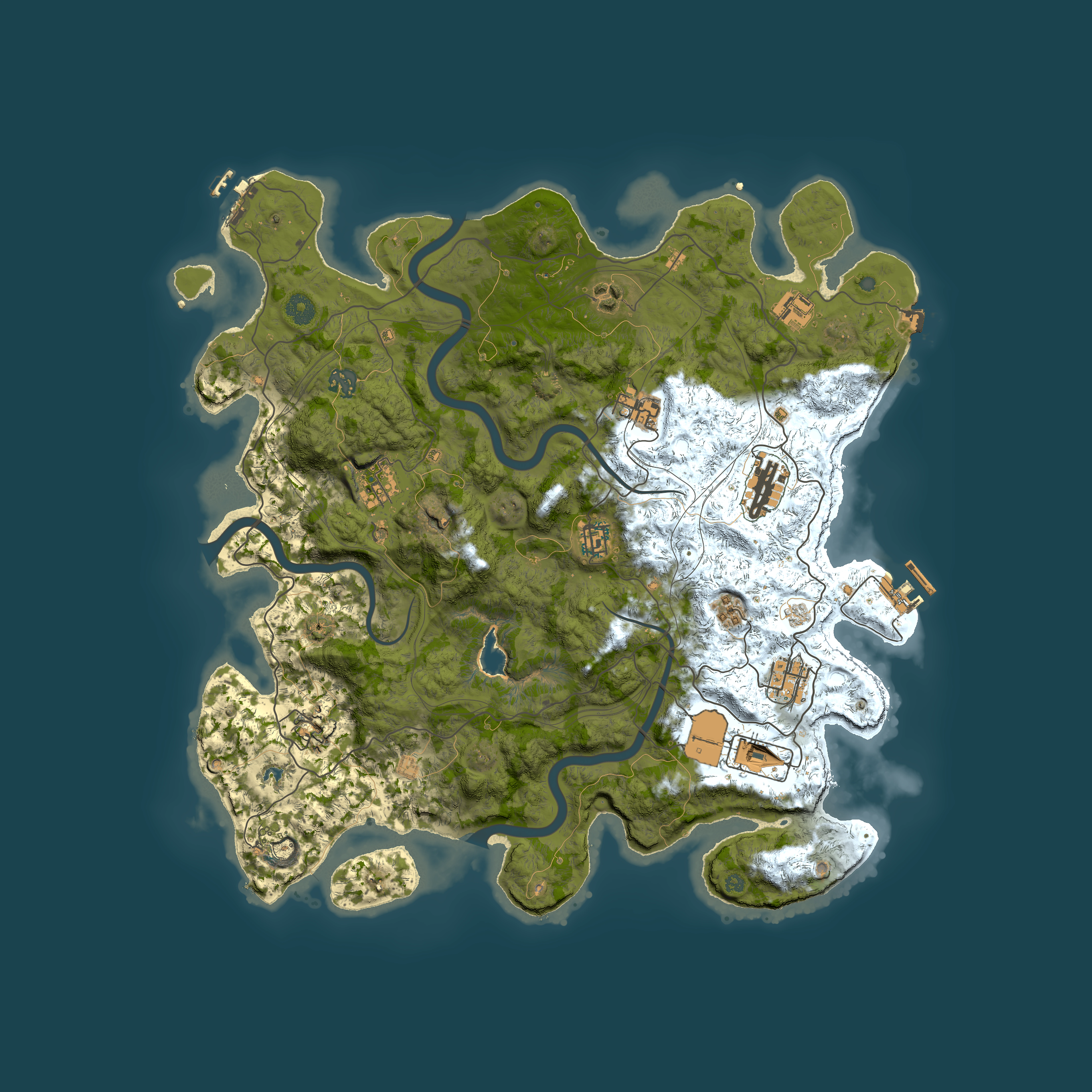 Full top-down render of Rust map seed 1678688099, 4250x4250m