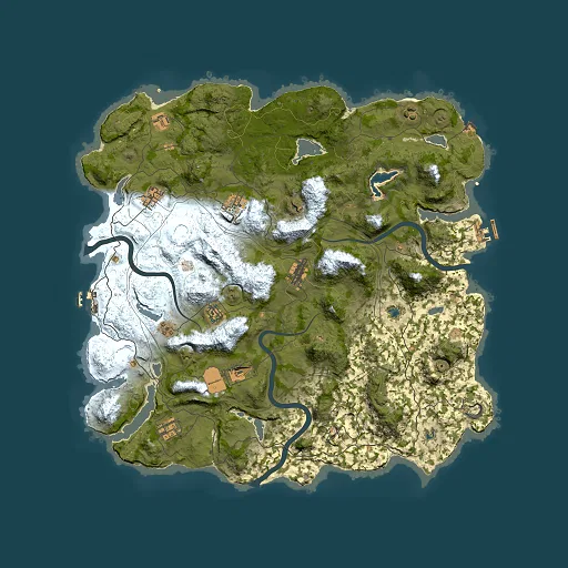 Rust map seed 1337, 4500x4500m top-down preview