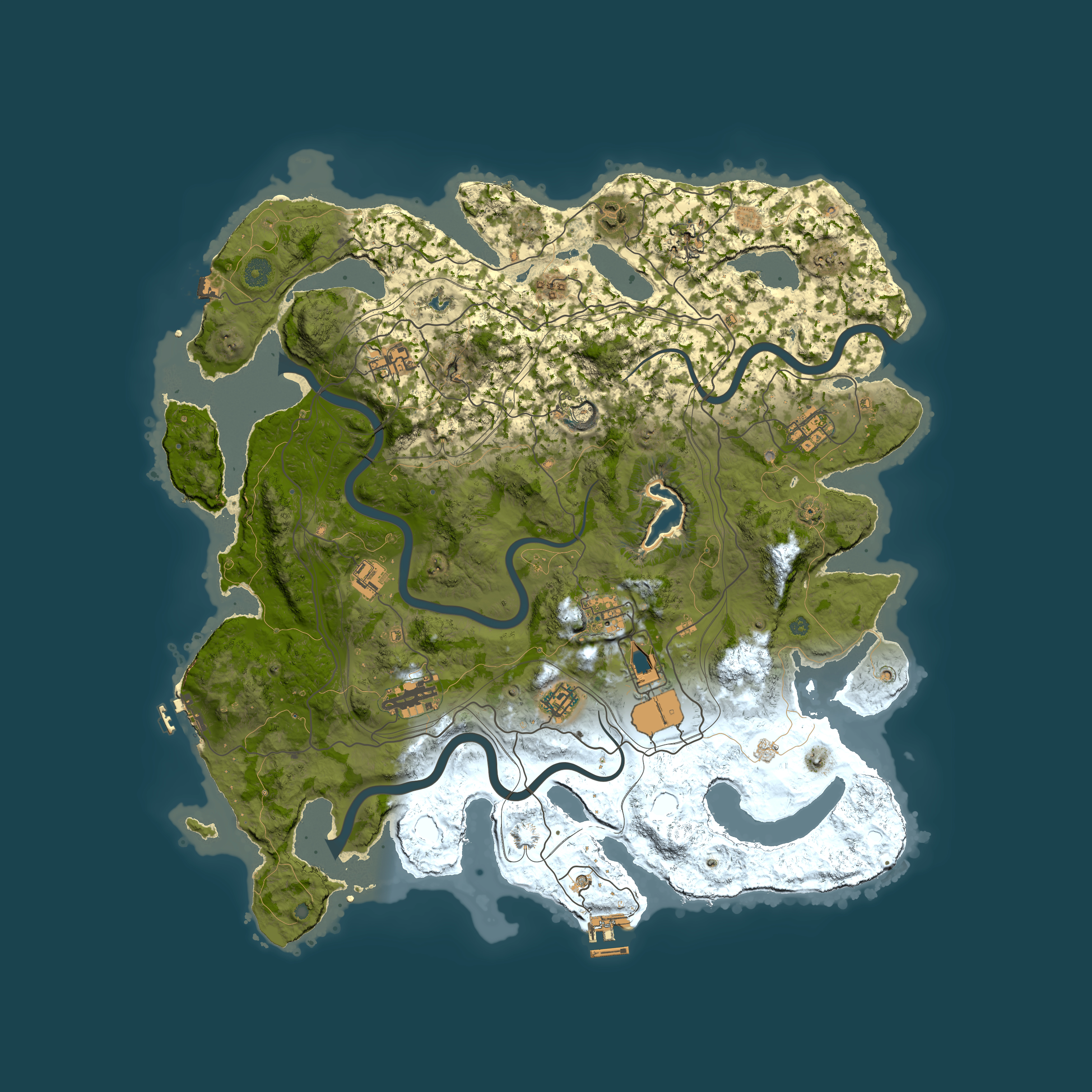 Full top-down render of Rust map seed 1125432707, 4500x4500m