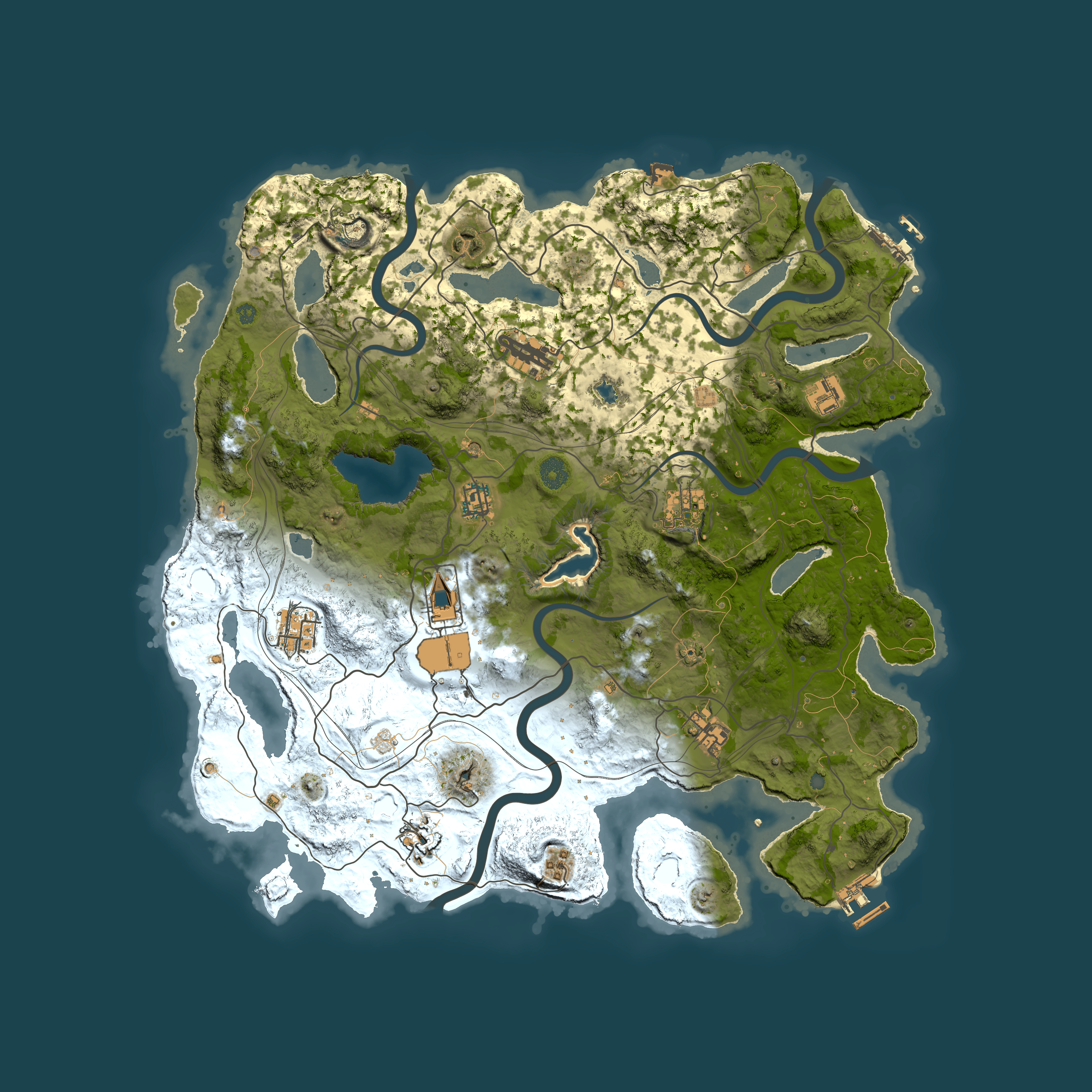 Full top-down render of Rust map seed 2648, 4250x4250m