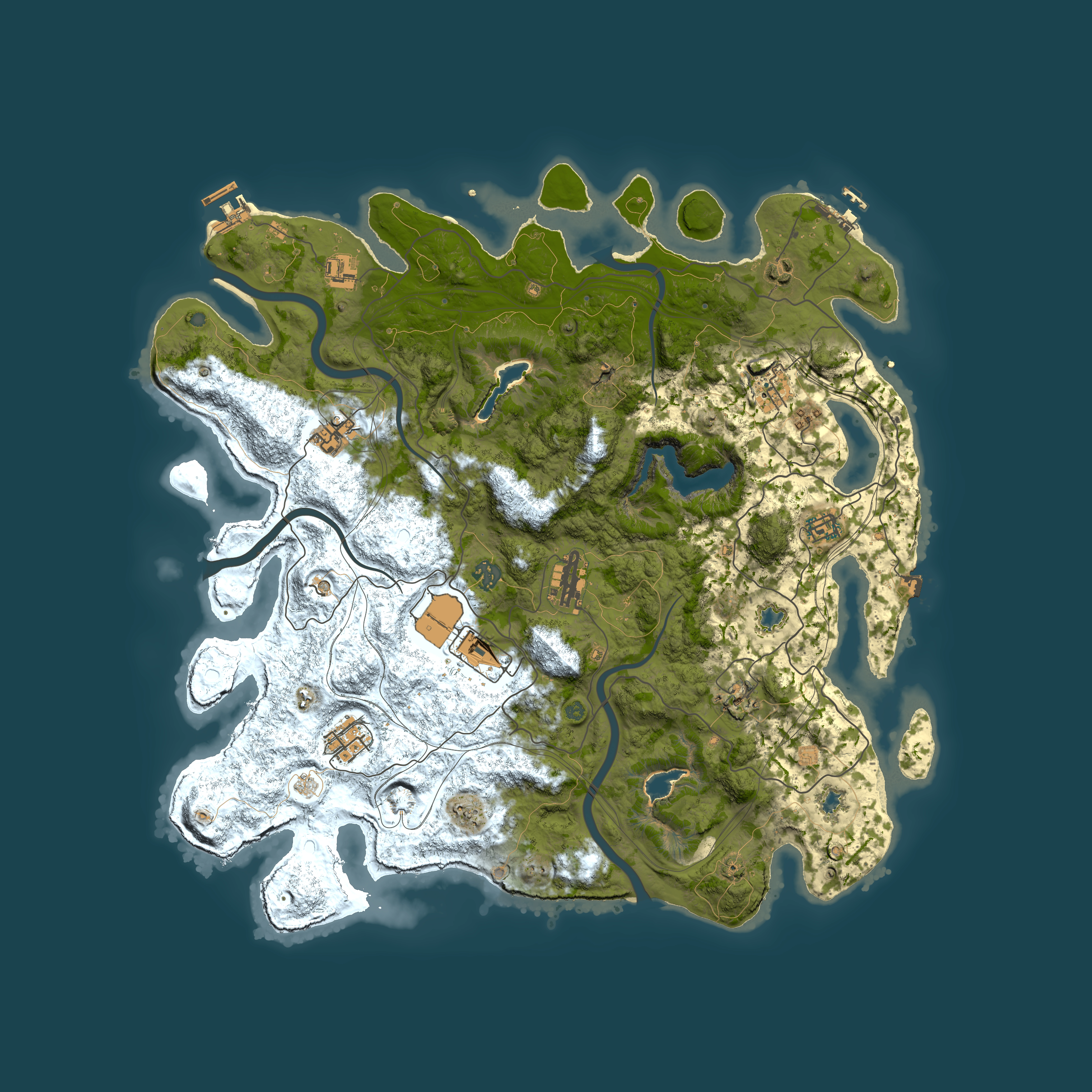 Full top-down render of Rust map seed 1116620402, 4500x4500m