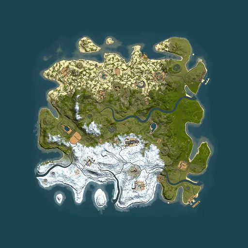 Rust map seed 0, 4250x4250m top-down preview