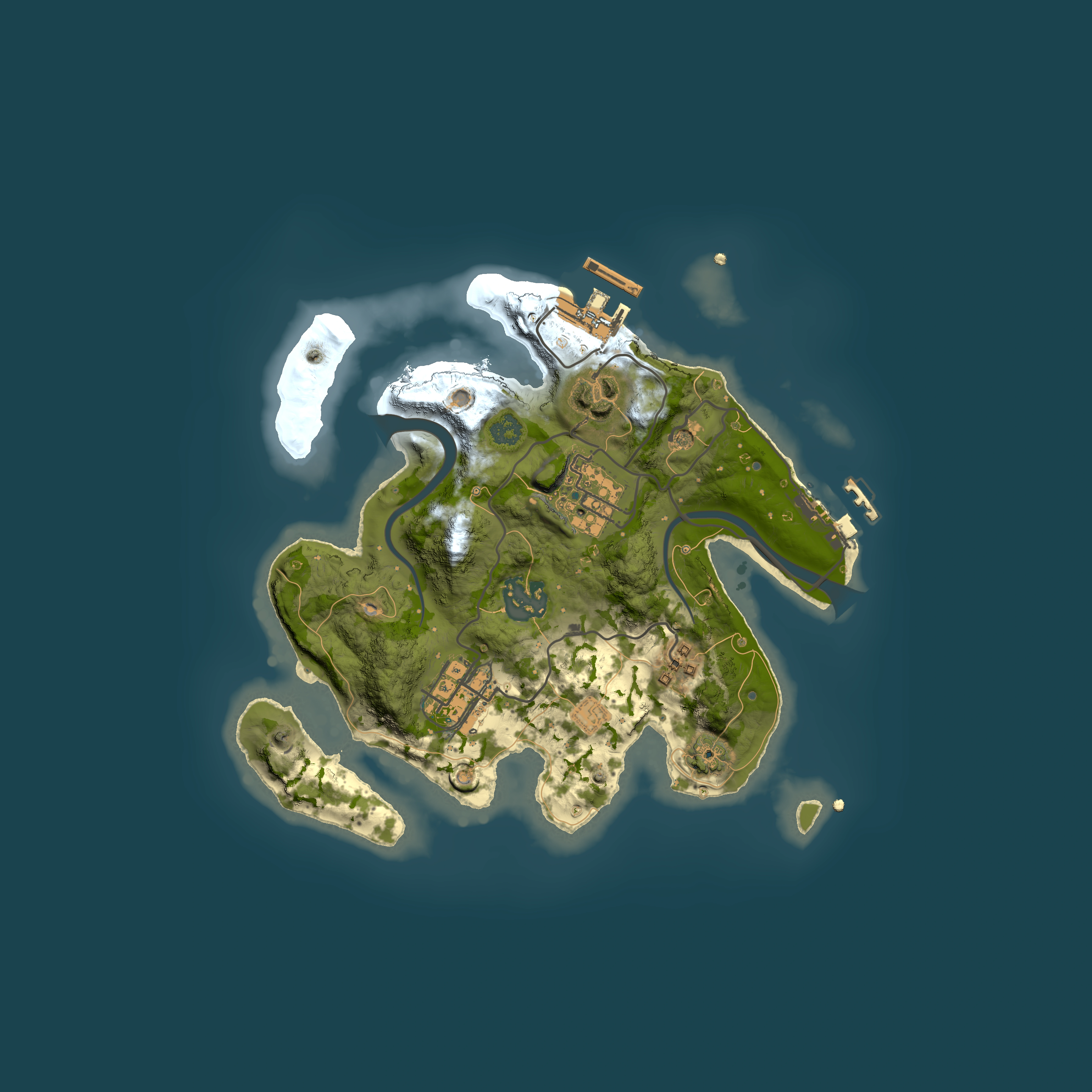 Full top-down render of Rust map seed 1303276872, 2500x2500m