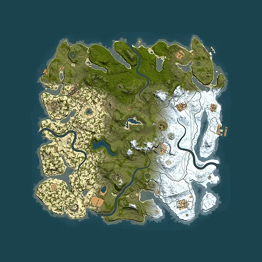 Rust map seed 3292, 4400x4400m top-down preview