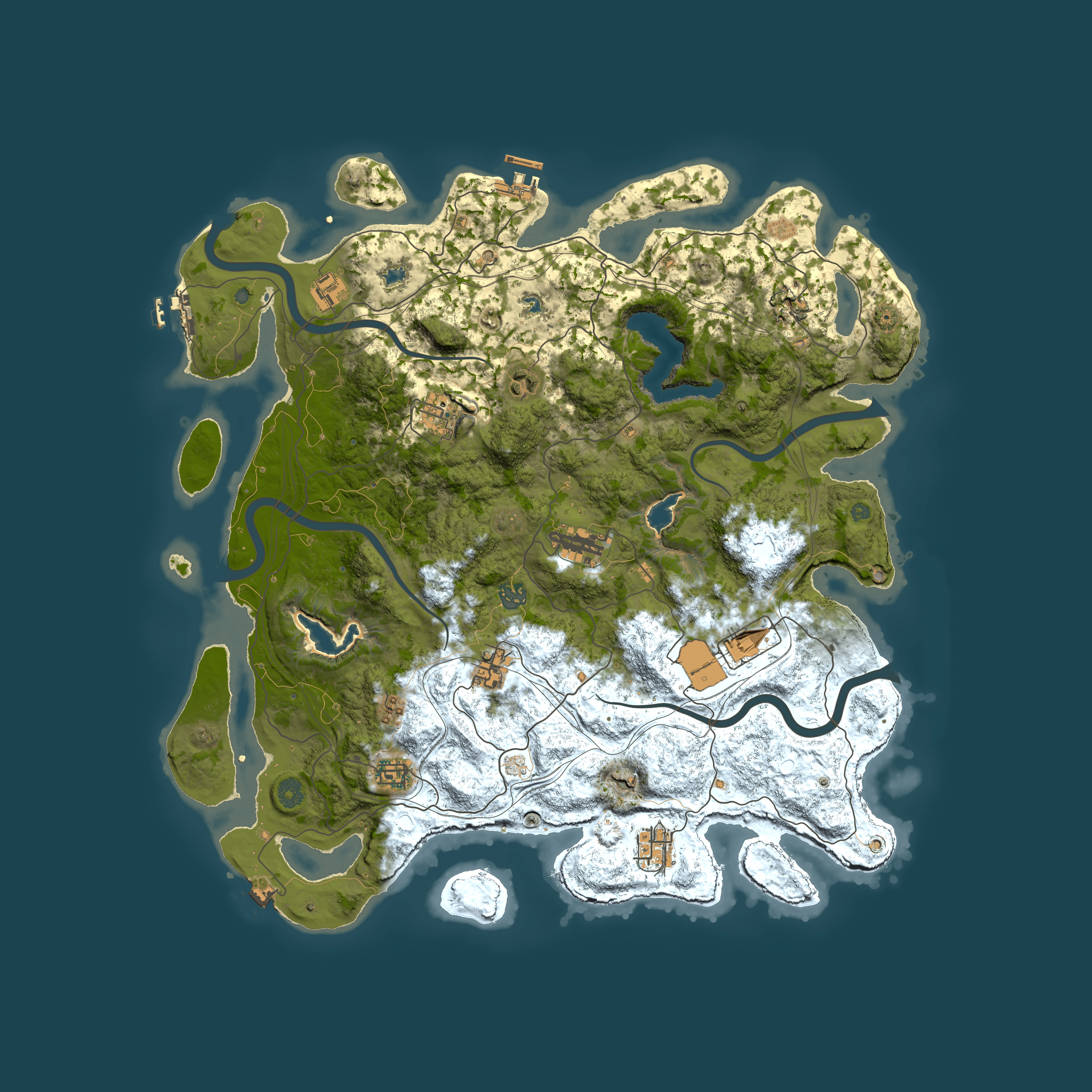 Full top-down render of Rust map seed 2100705589, 4500x4500m