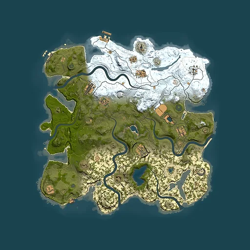 Rust map seed 3001, 4250x4250m top-down preview