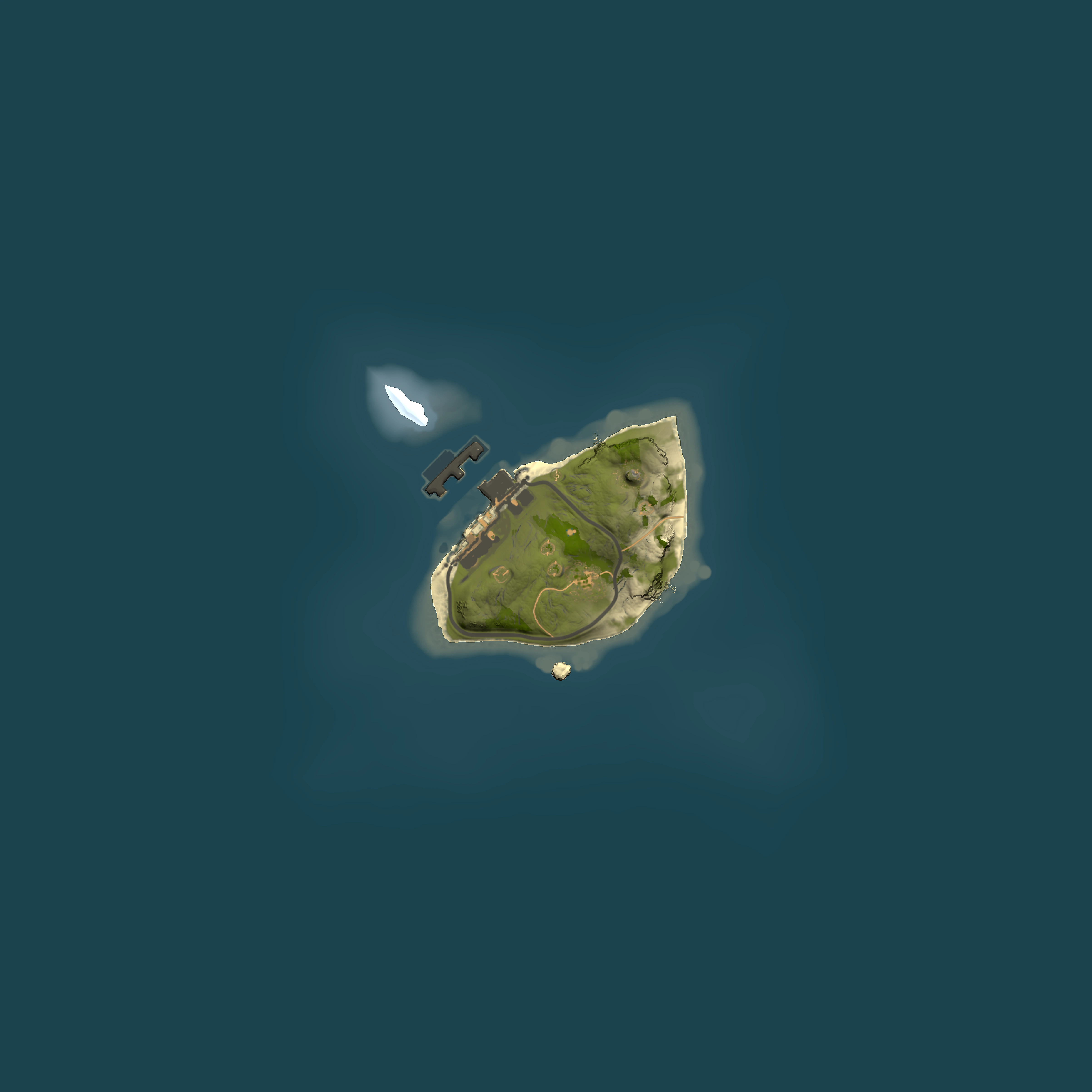 Full top-down render of Rust map seed 2128756816, 1500x1500m