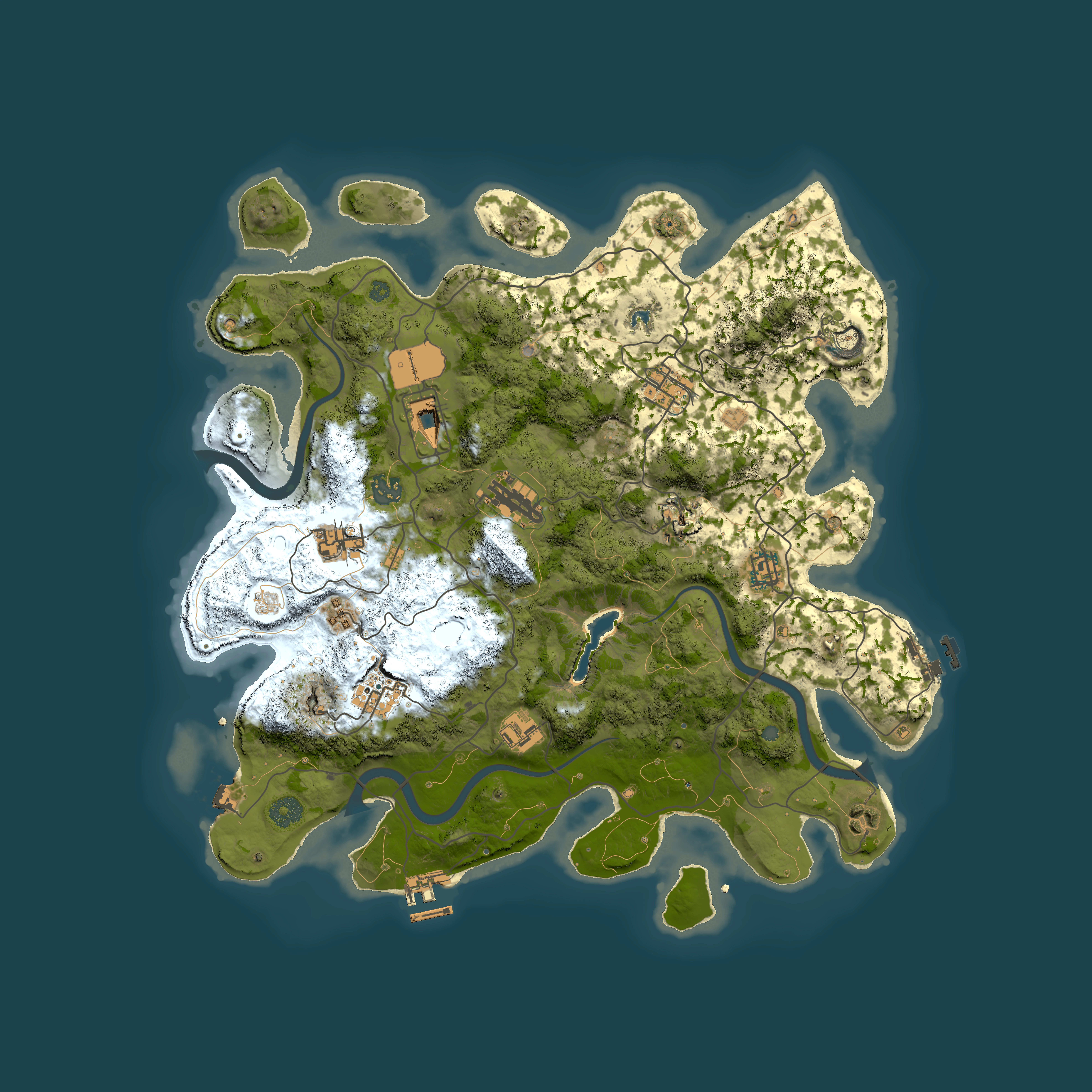 Full top-down render of Rust map seed 1744198000, 4000x4000m