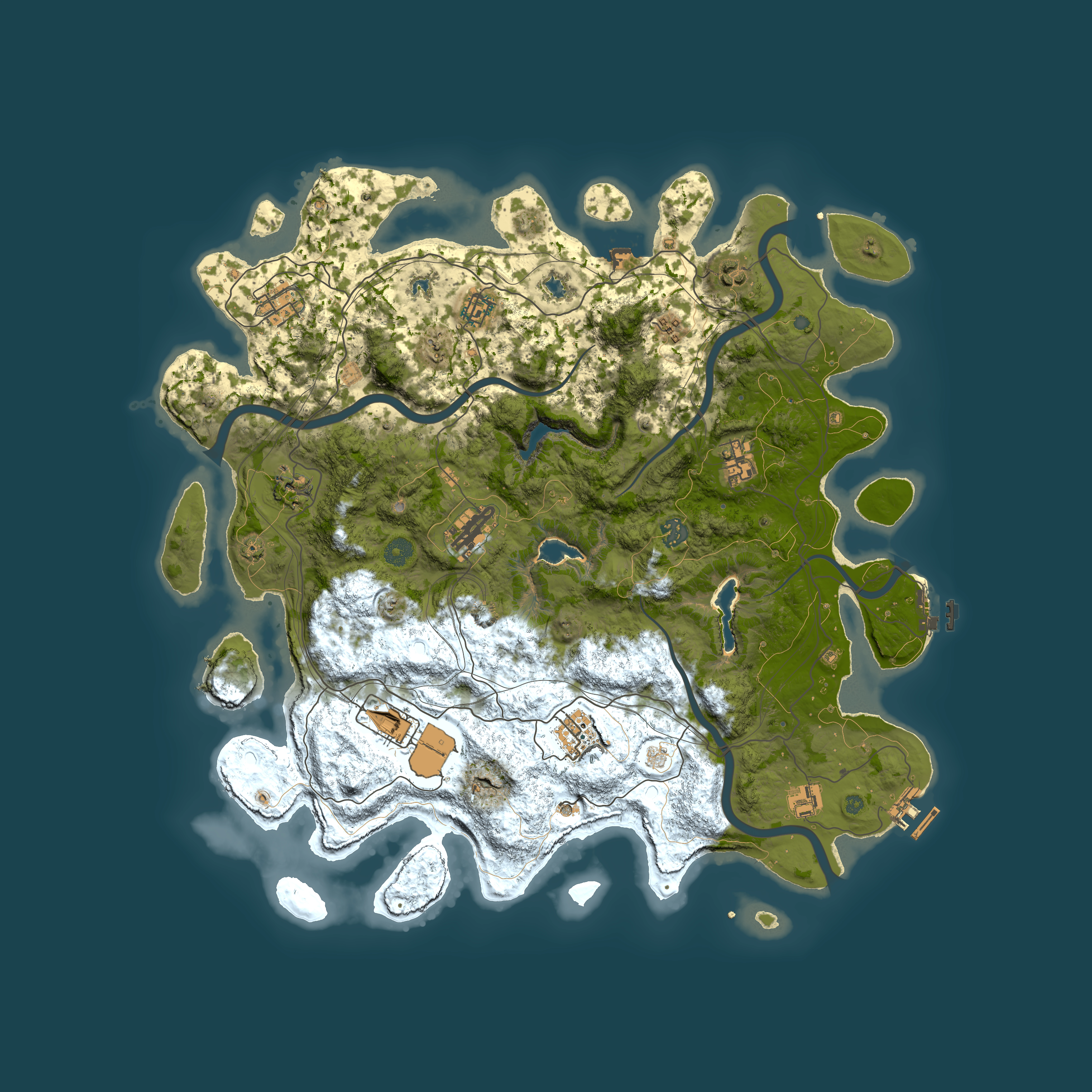 Full top-down render of Rust map seed 1030998598, 4500x4500m