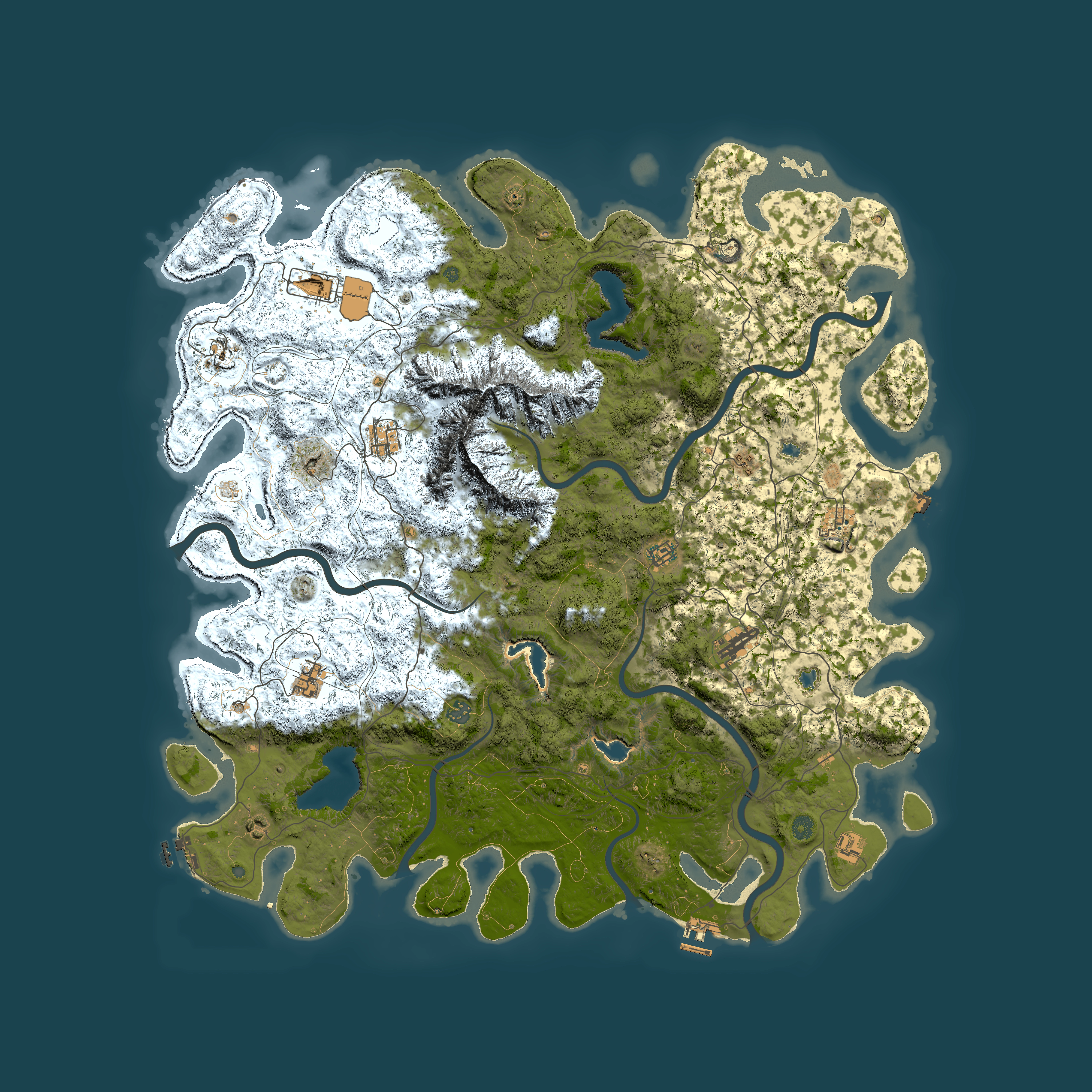 Full top-down render of Rust map seed 150041147, 5500x5500m
