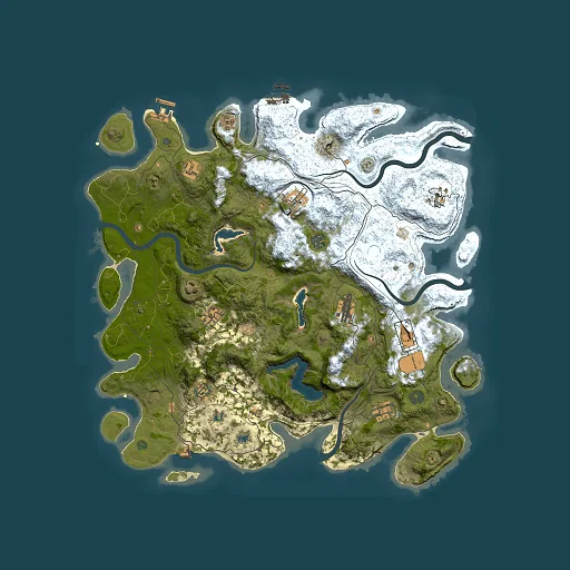Rust map seed 462383767, 4500x4500m top-down preview