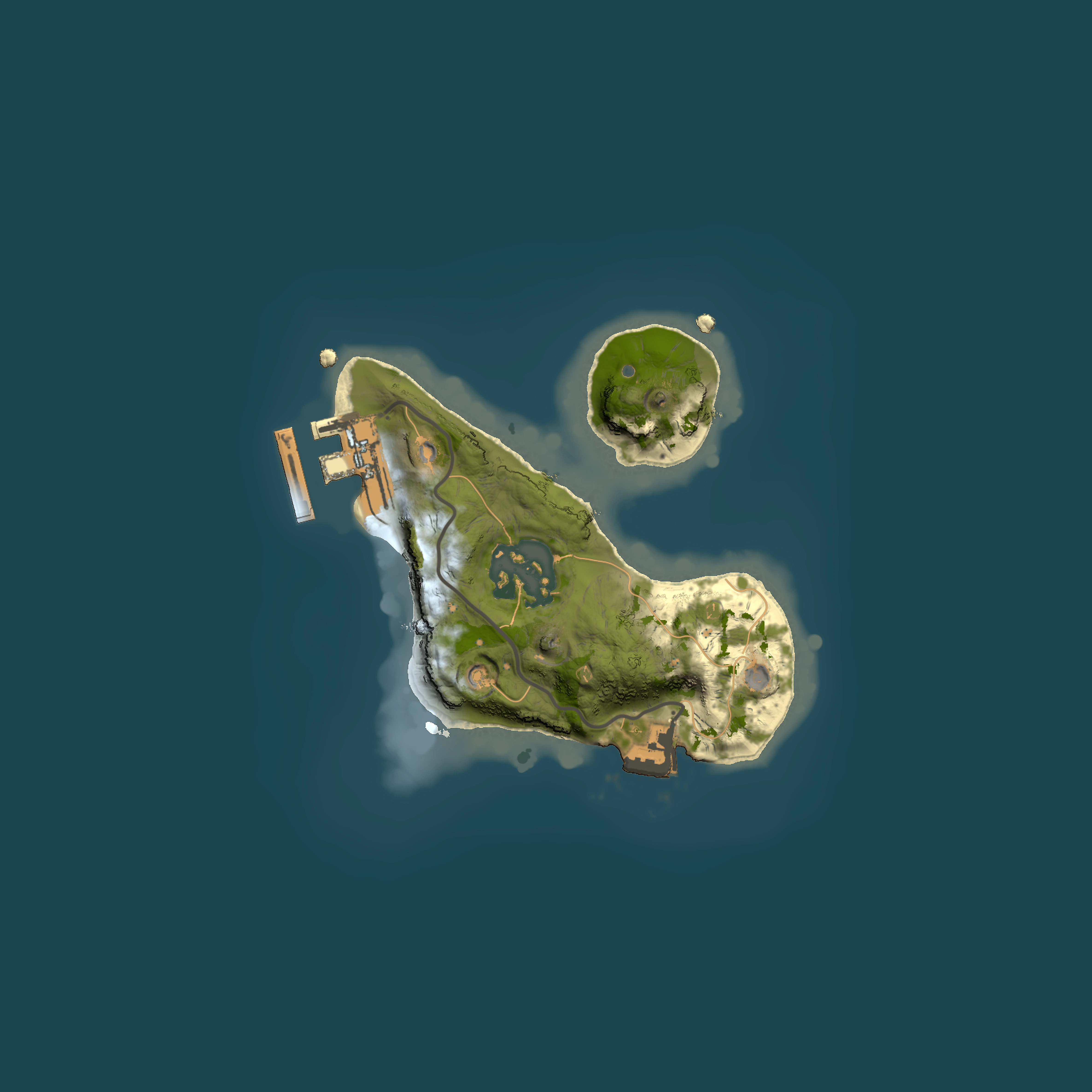 Full top-down render of Rust map seed 1992297444, 1500x1500m