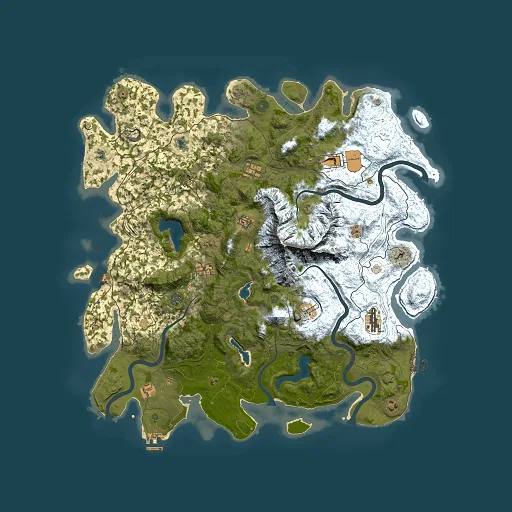 Rust map seed 205063547, 5000x5000m top-down preview