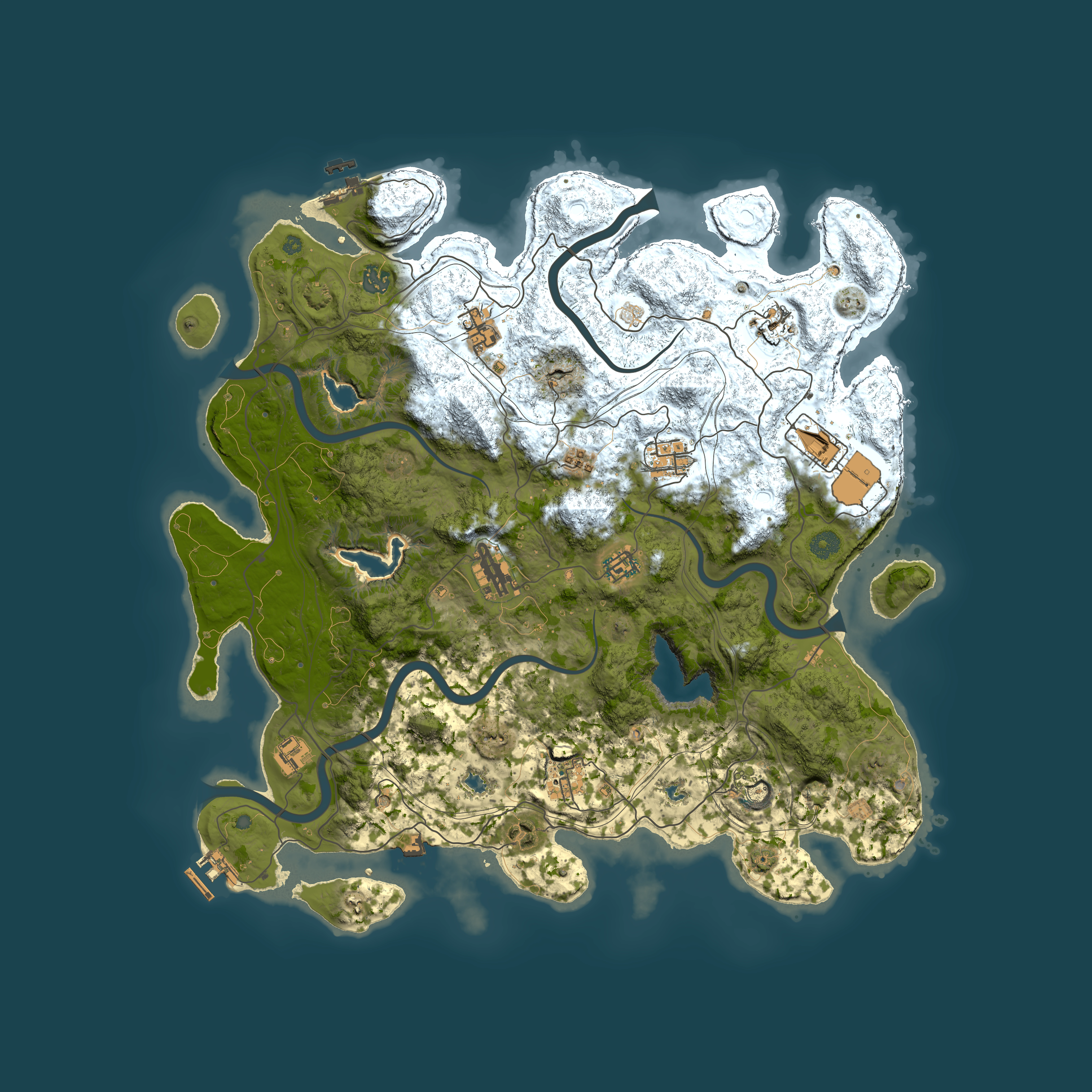 Full top-down render of Rust map seed 1707476908, 4500x4500m