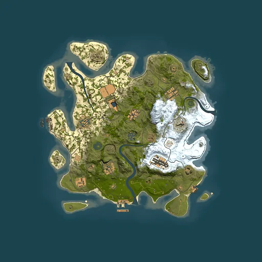Rust map seed 306907062, 3500x3500m top-down preview