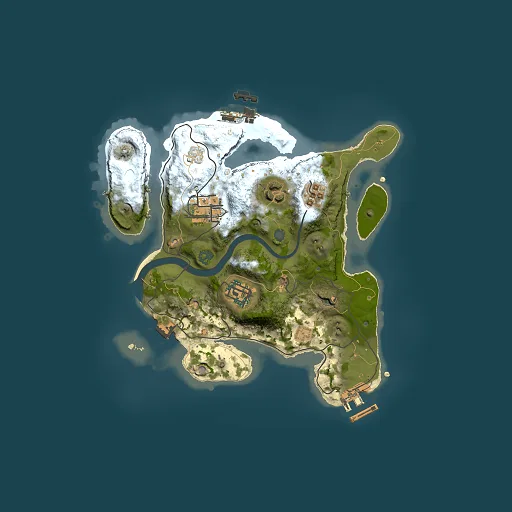 Rust map seed 1523832501, 2500x2500m top-down preview
