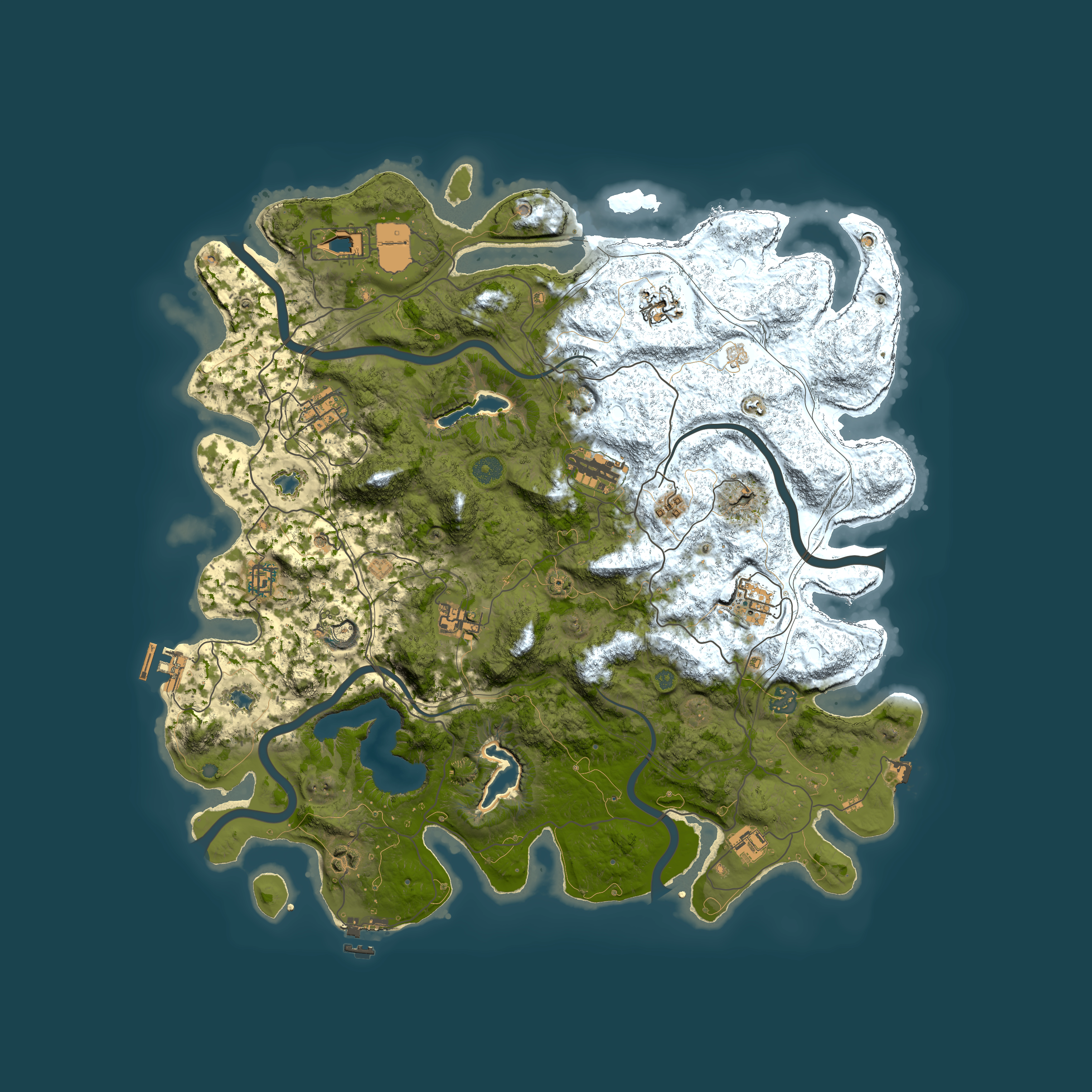 Full top-down render of Rust map seed 2025144834, 4500x4500m