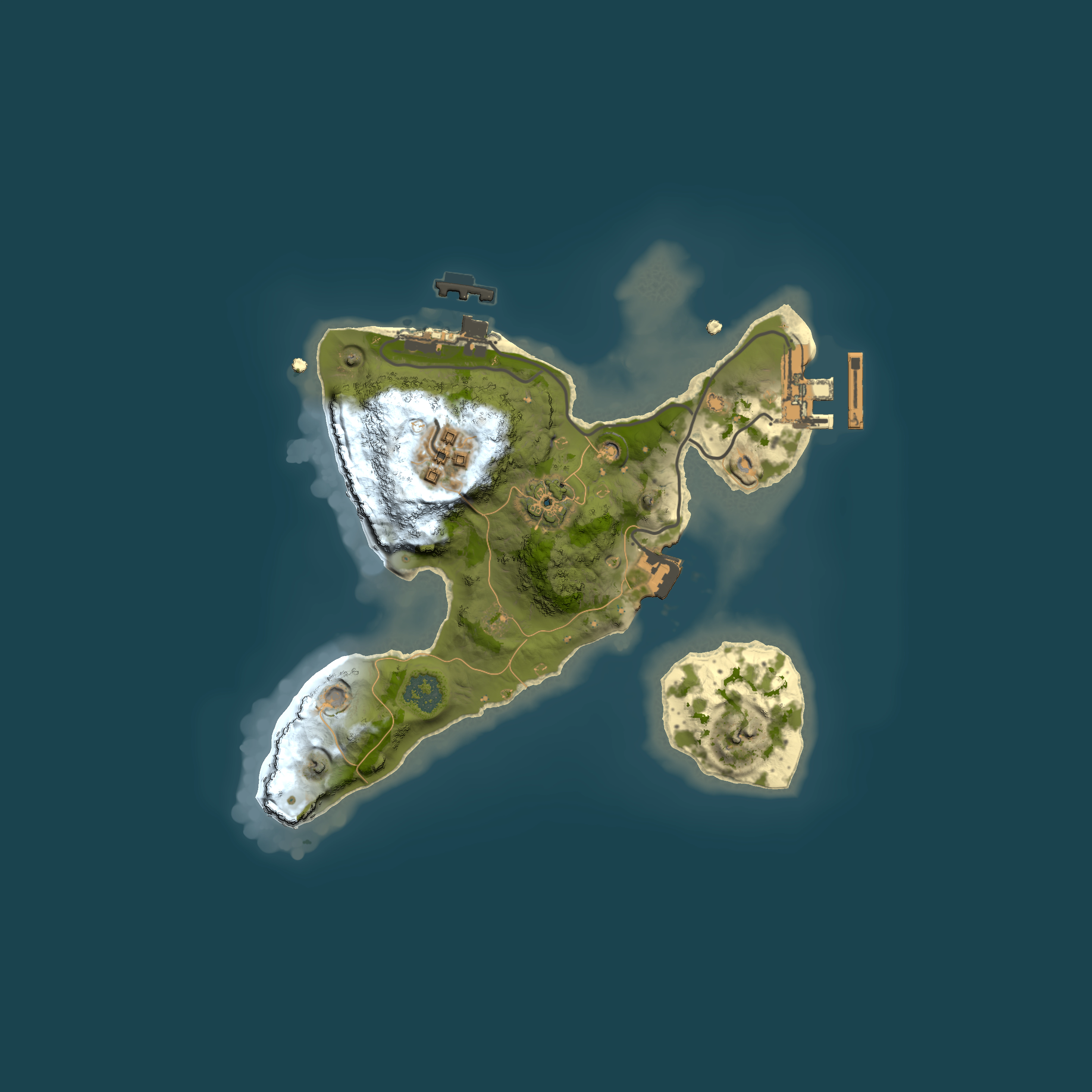 Full top-down render of Rust map seed 1691632183, 2000x2000m