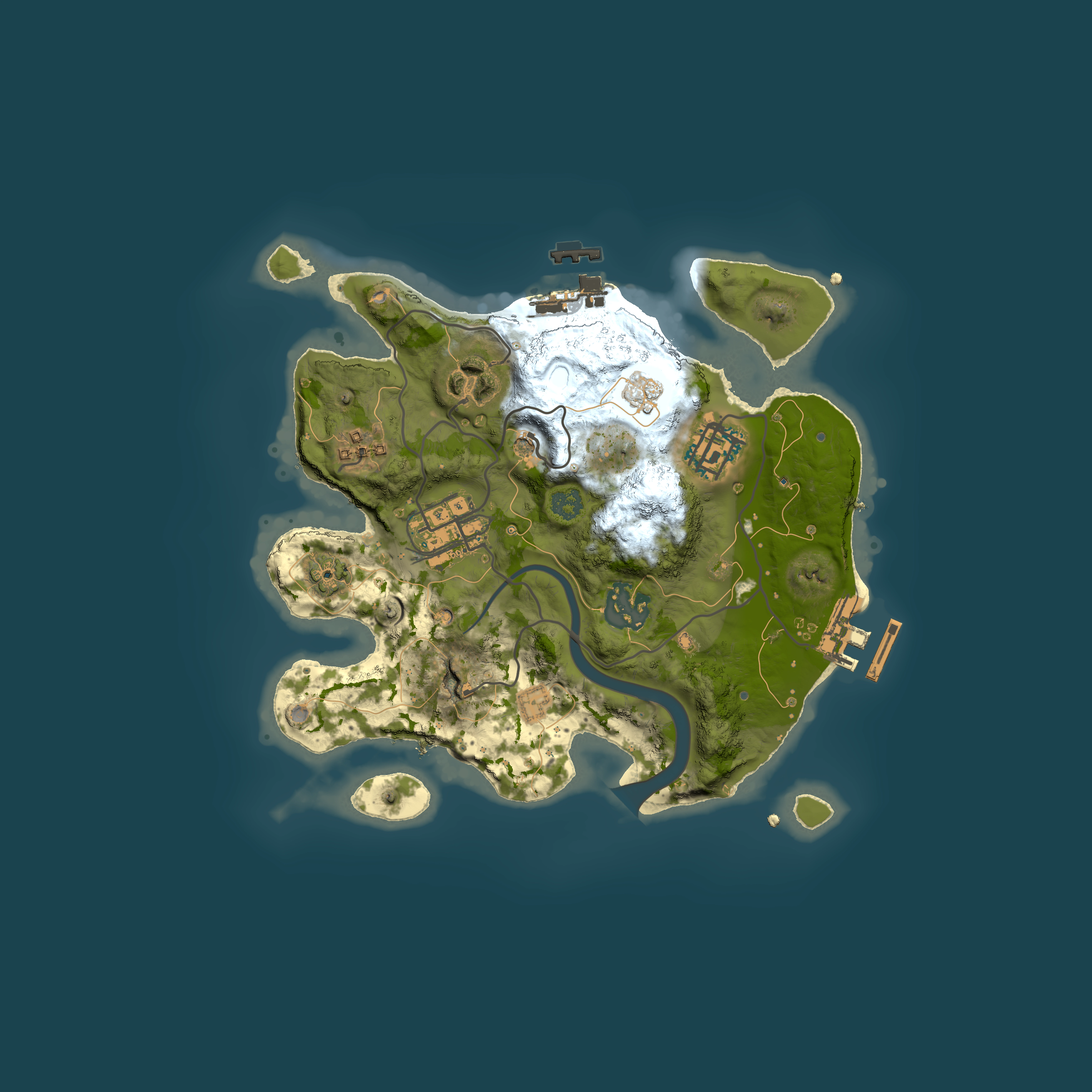 Full top-down render of Rust map seed 1913815904, 2500x2500m
