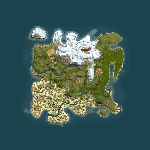 Rust map seed 25645405, 3500x3500m top-down preview