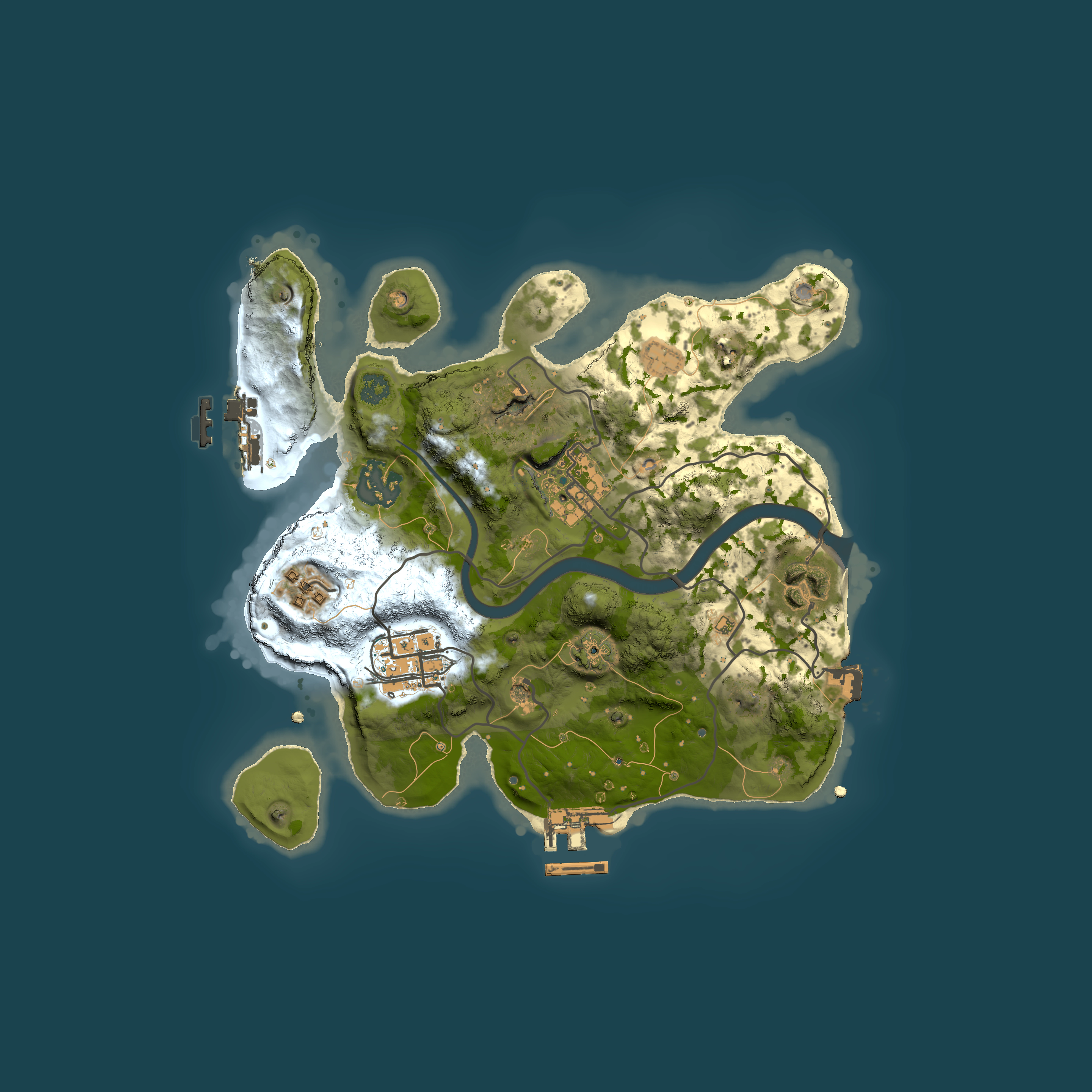Full top-down render of Rust map seed 1679776436, 2500x2500m
