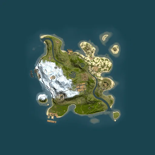 Rust map seed 324097326, 2500x2500m top-down preview