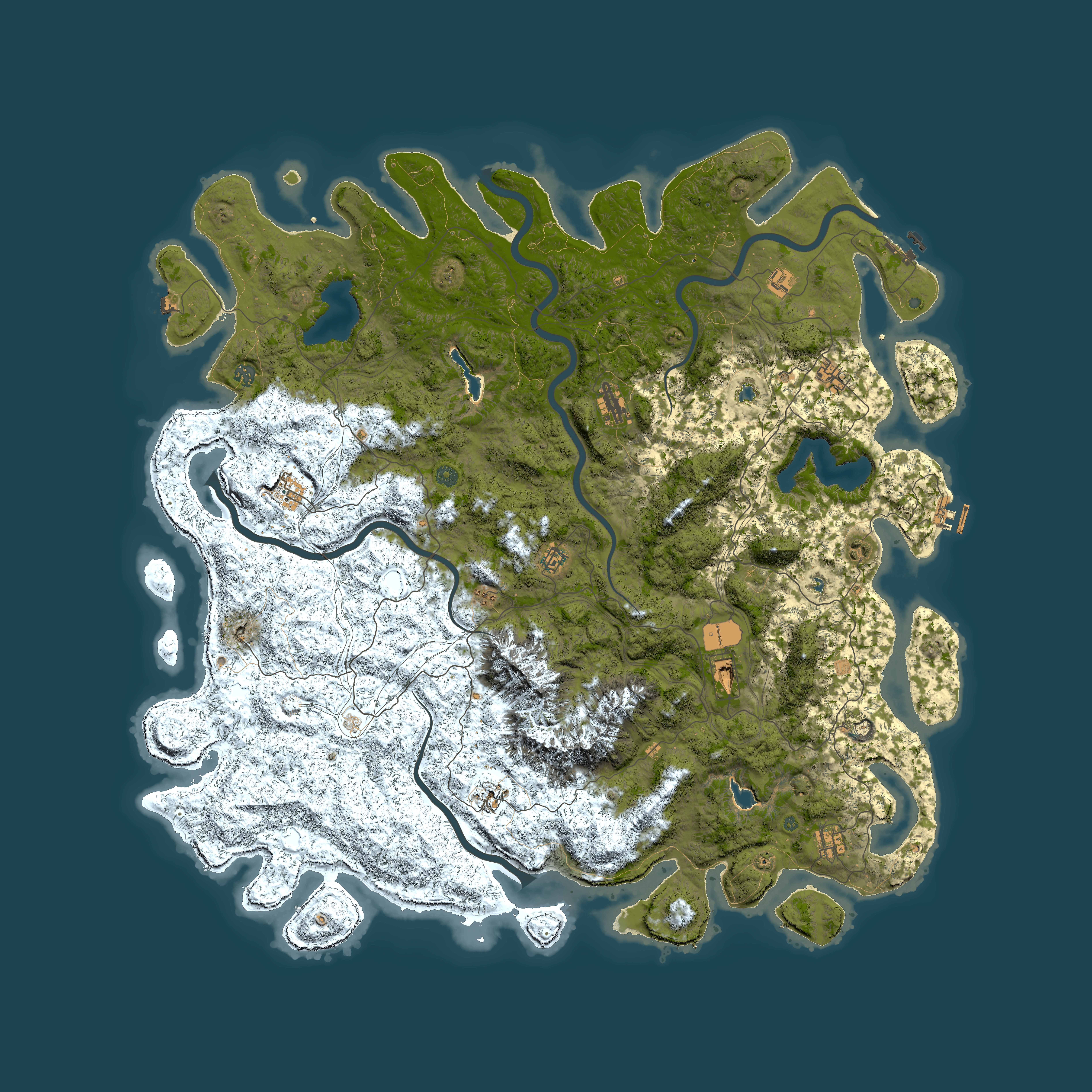 Full top-down render of Rust map seed 843261199, 6000x6000m