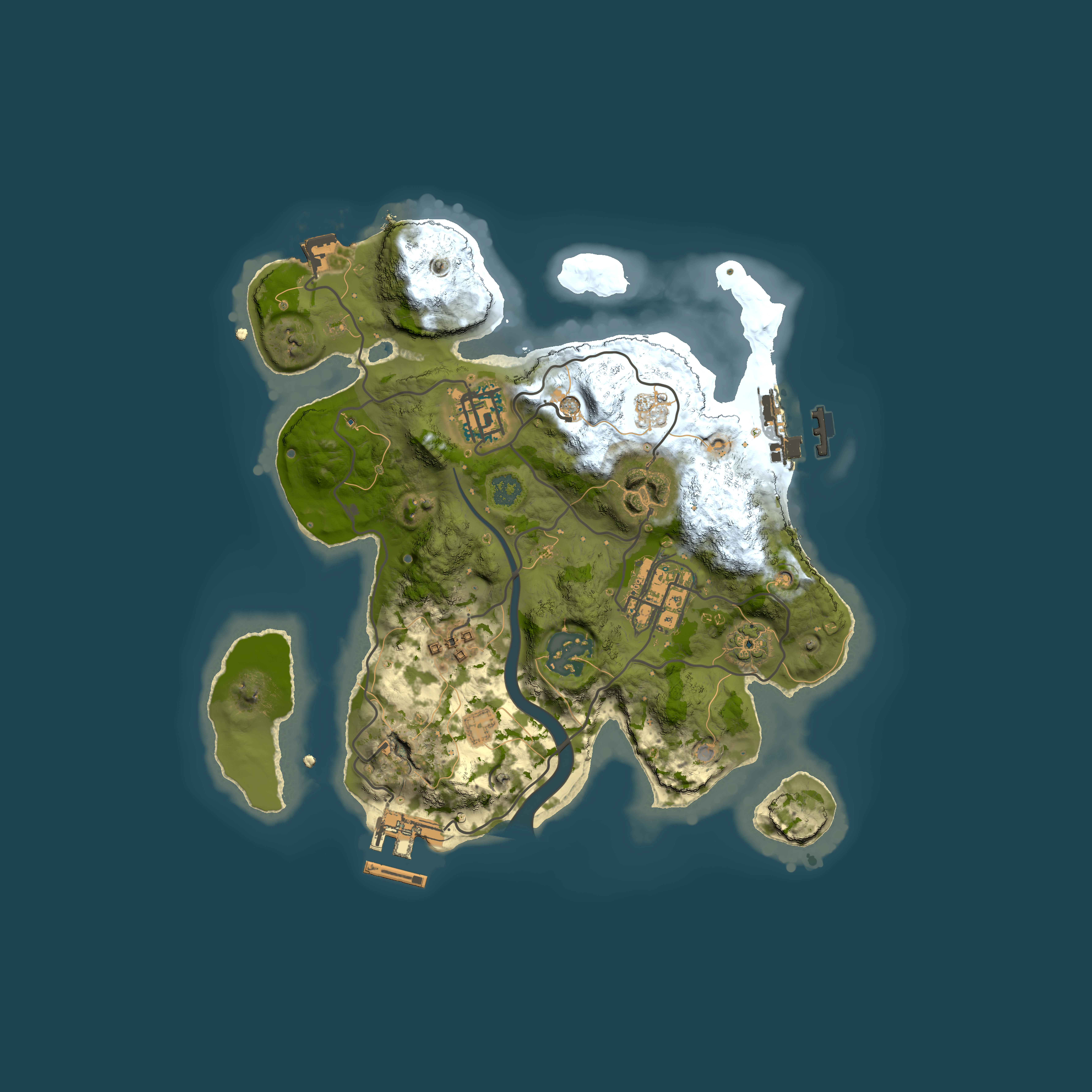 Full top-down render of Rust map seed 228196282, 2500x2500m