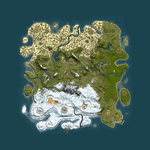 Rust map seed 424597764, 5000x5000m top-down preview