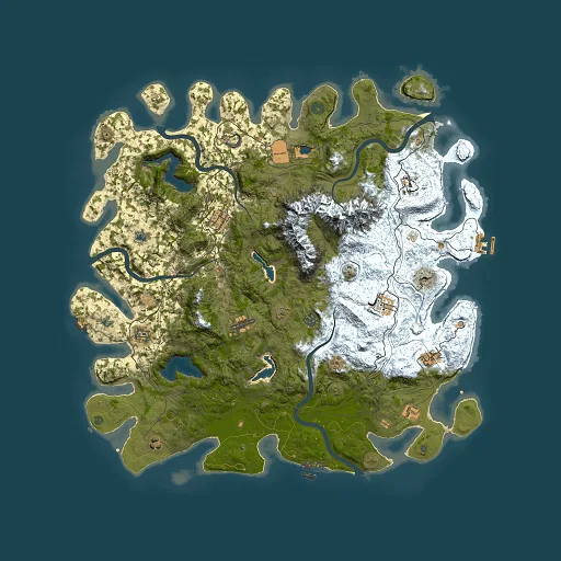 Rust map seed 1879577442, 5000x5000m top-down preview