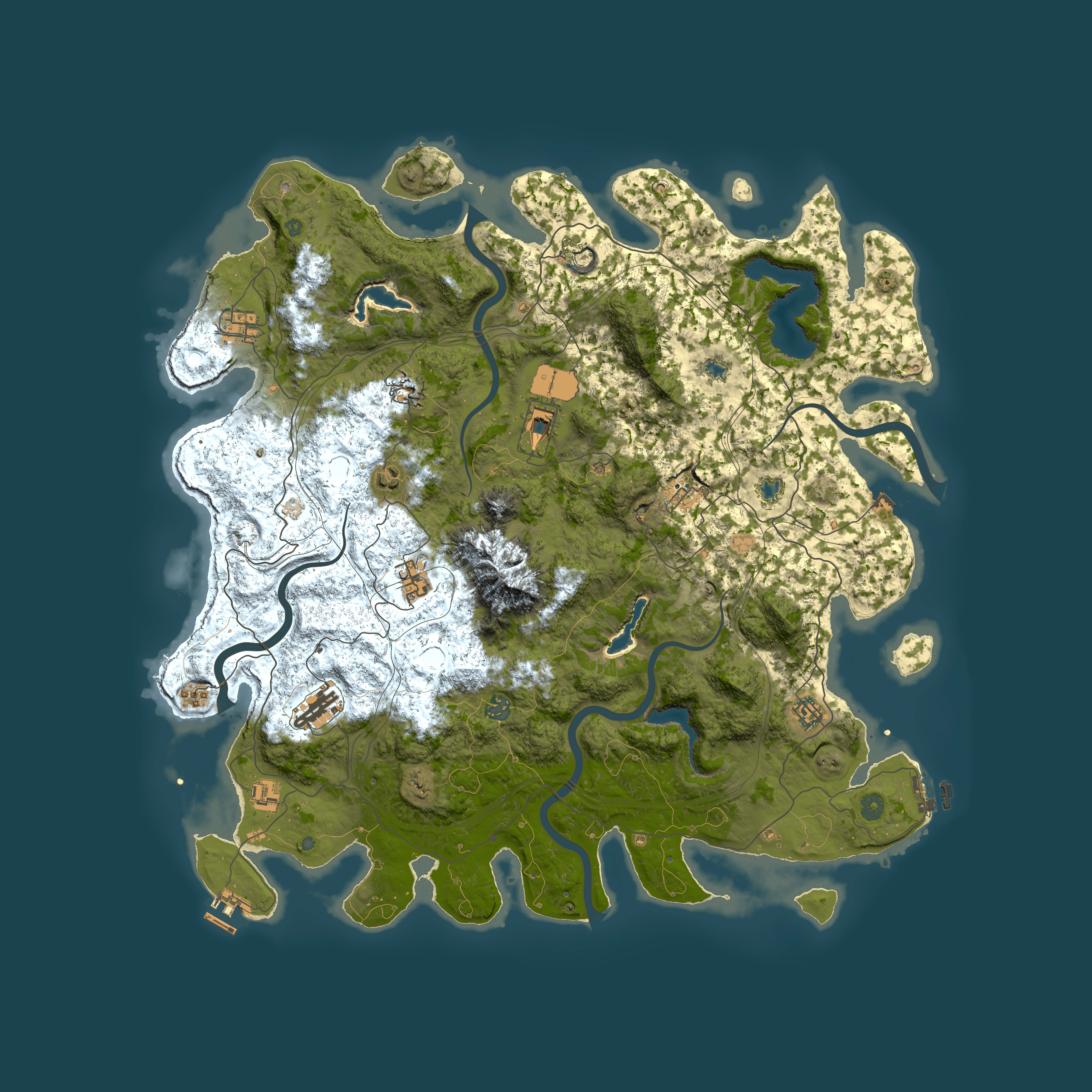 Full top-down render of Rust map seed 1876892792, 5000x5000m