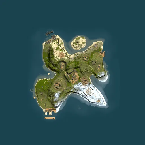 Rust map seed 385864066, 2000x2000m top-down preview
