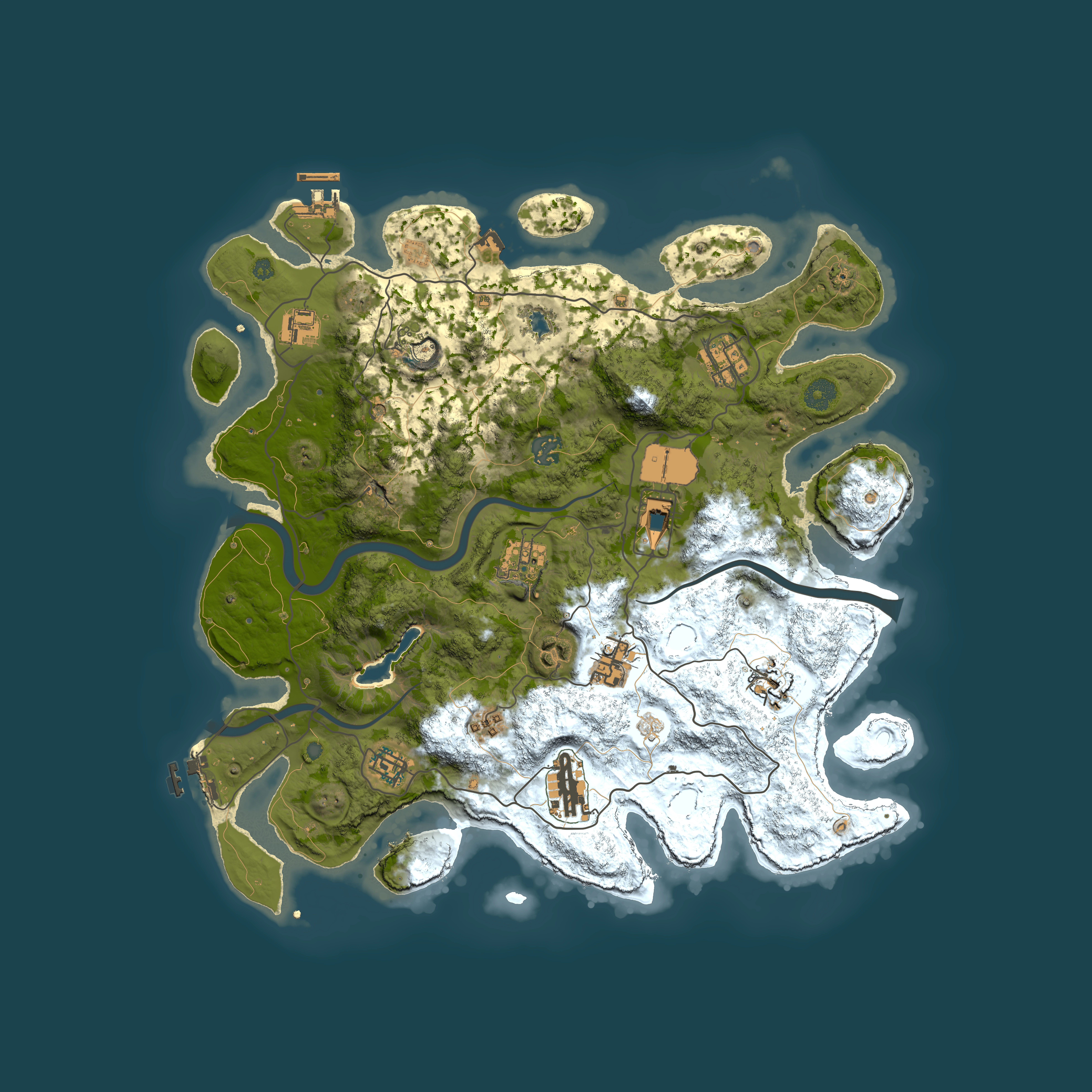 Full top-down render of Rust map seed 75430427, 4000x4000m