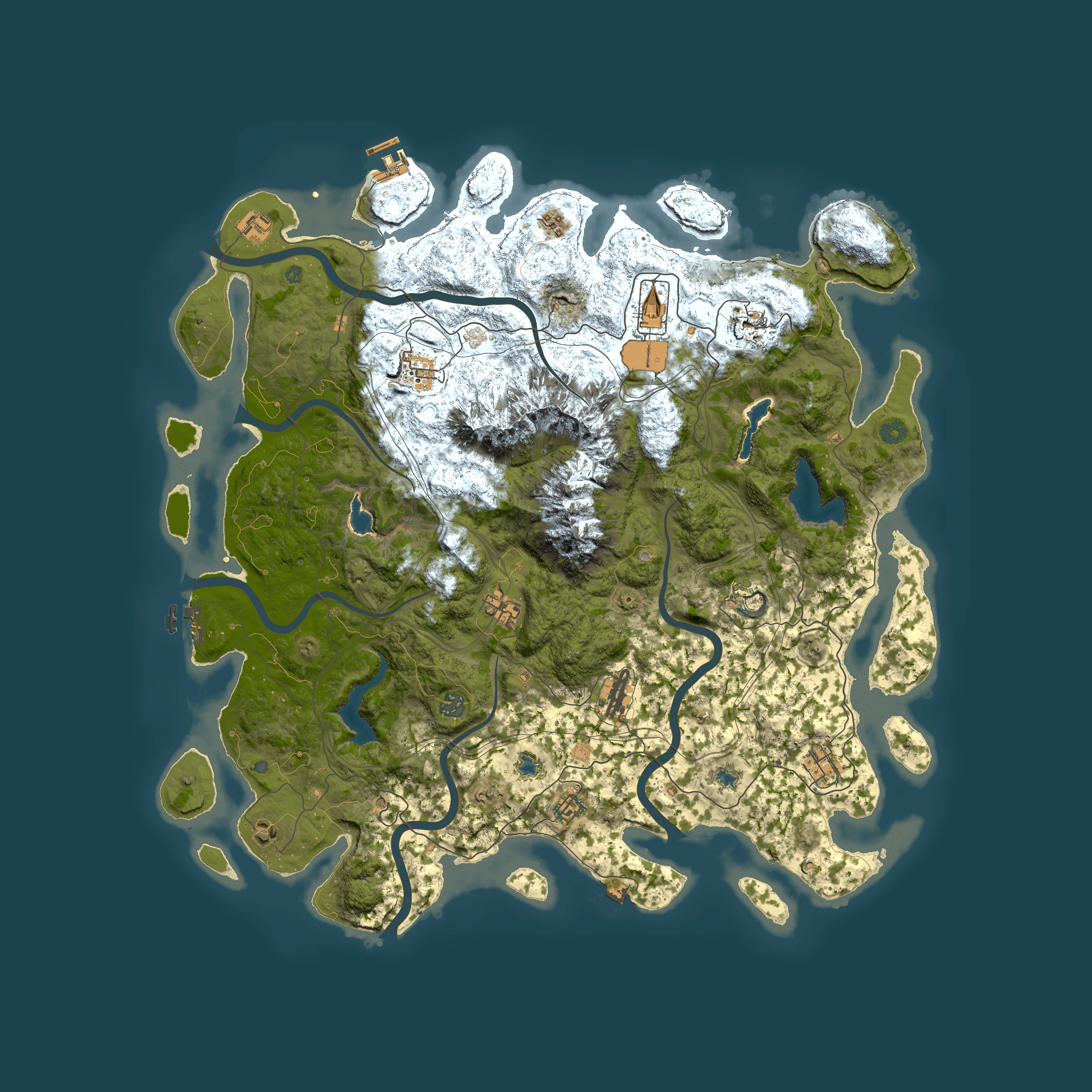 Full top-down render of Rust map seed 1317564003, 5000x5000m