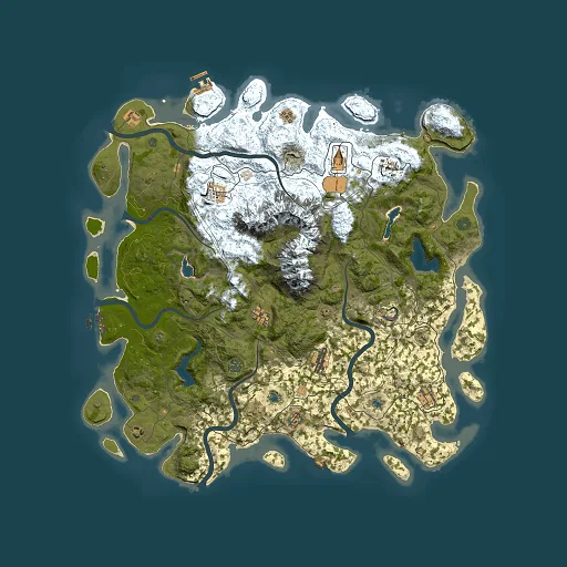 Rust map seed 1317564003, 5000x5000m top-down preview